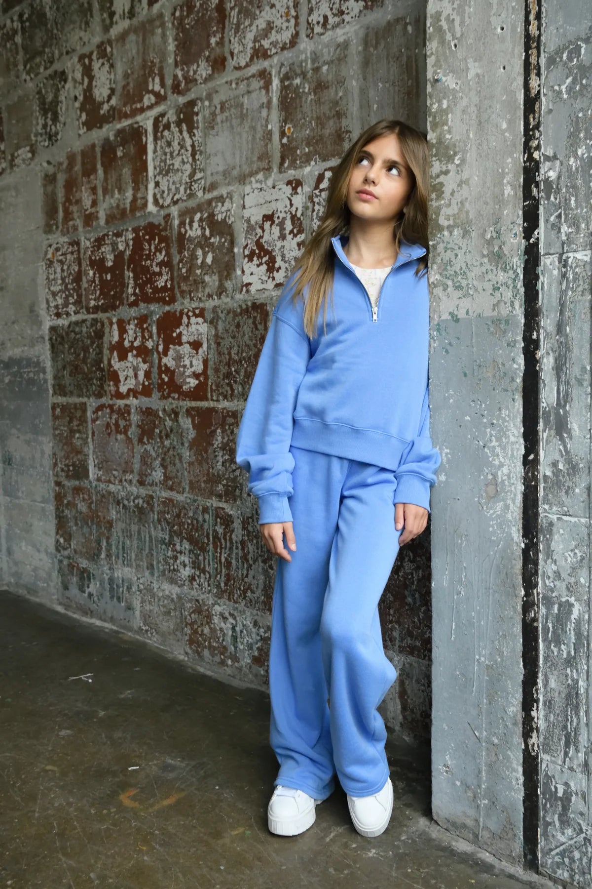 Katie J Dylan Women's Wide Leg Sweatpants - Soft Lounge Pants in Periwinkle Blue | Comfortable Casual Wear for Home, Yoga & Travel