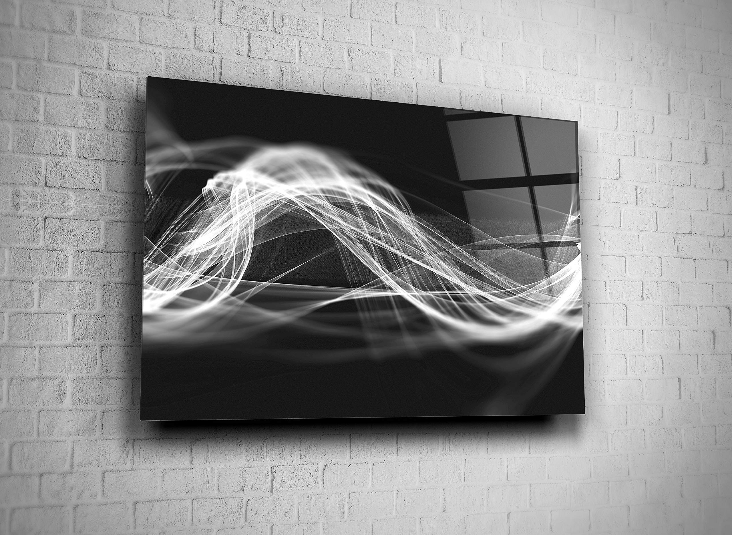 Abstract Wave Modern Art Decor Print - Tempered Glass Wall Art for Living Room, Bedroom & Office - Unique Home Gift Idea for Housewarming, Wedding & Birthday
