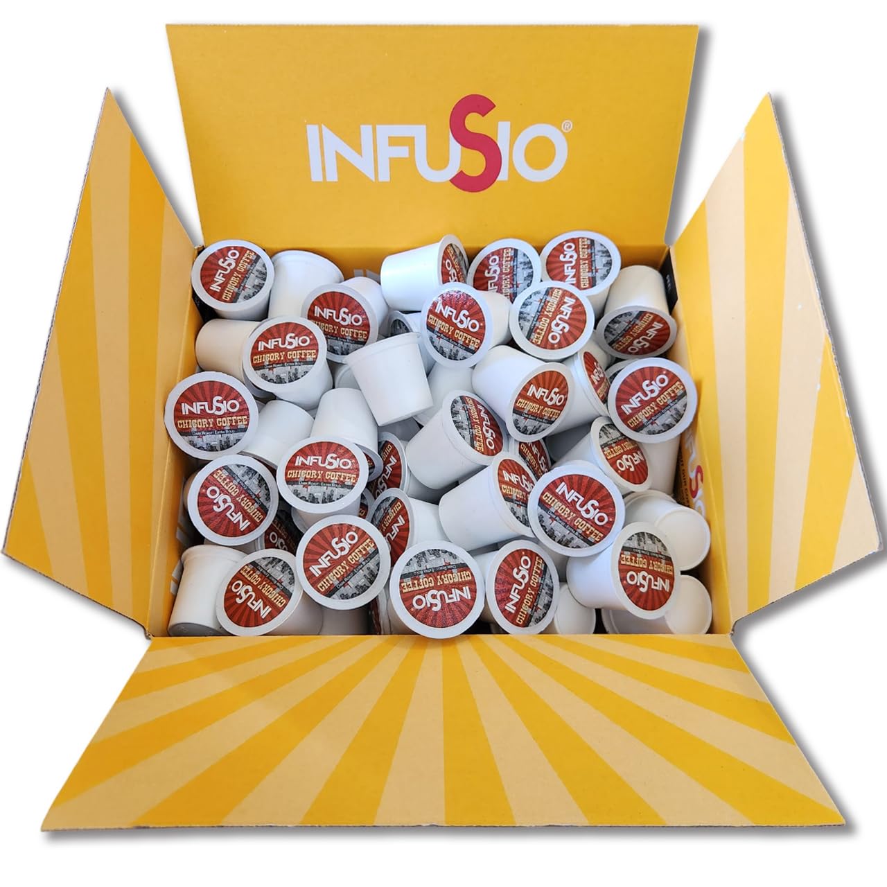 InfuSio Chicory Coffee Pods - 96 Count Single Serve K-Cups for Keurig Brewers | Premium Roasted Coffee Blend | Perfect for Morning Energy & Afternoon Relaxation
