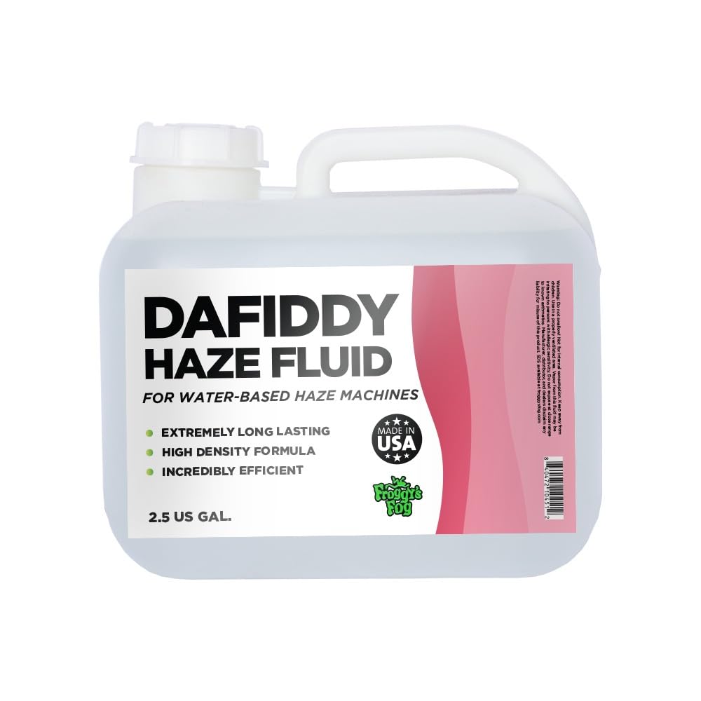 Froggys Fog 2.5 Gallon Oil-Free Haze Fluid for DF-50 Fog Machine - Safe for Indoor/Outdoor Use in Concerts, Theaters, and Special Effects