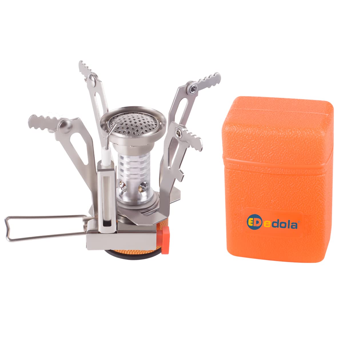 edola Portable Camping Stove with Piezo Ignition - Compact Backpacking Stove for Butane Fuel Canisters | Perfect for Hiking, Picnics & Outdoor Cooking Adventures