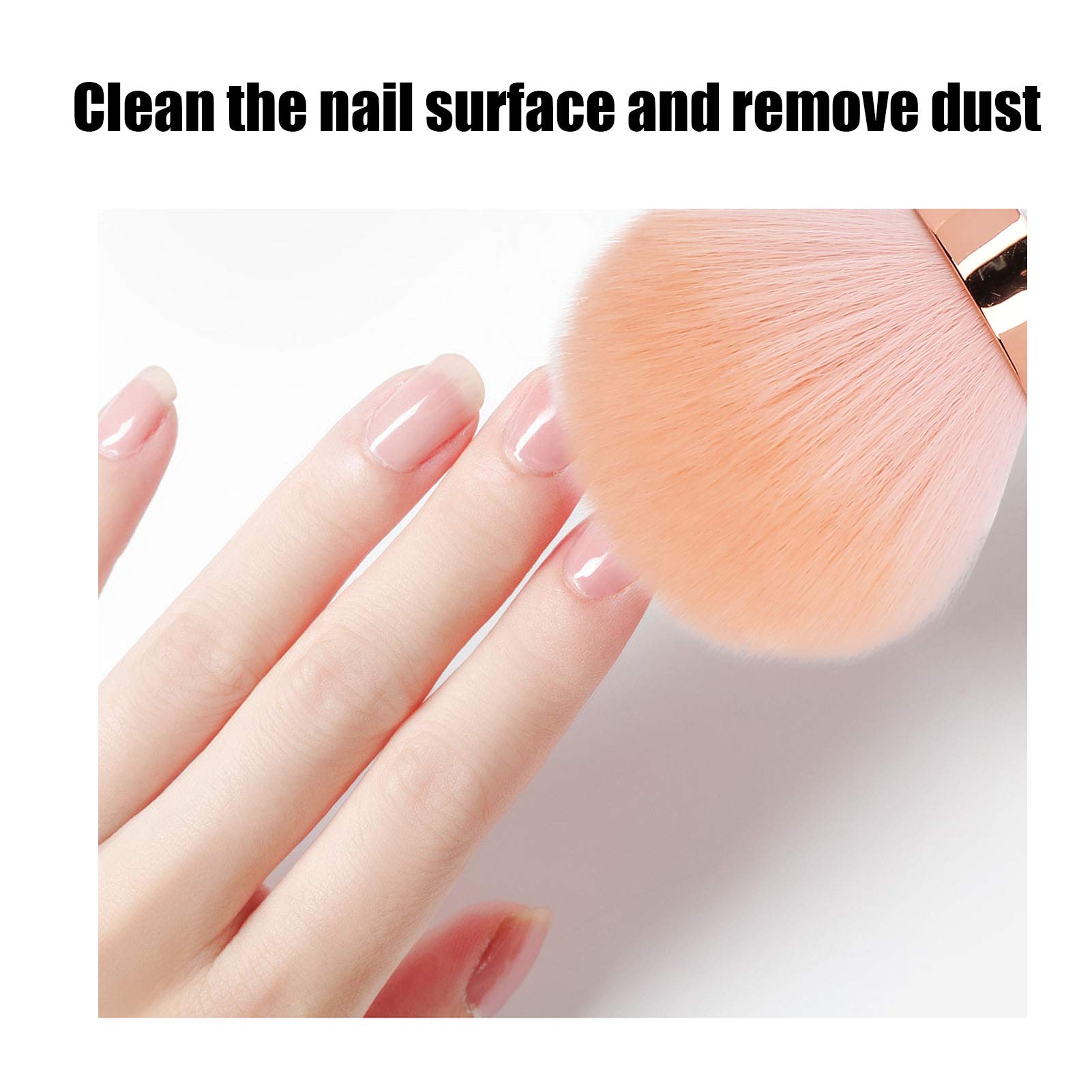 Professional Nail Dust Brush for Manicure & Makeup - Loose Powder Blusher Brush for Nail Art, DIY & Salon Use - Perfect for Acrylic, Gel & Dip Powder Nails