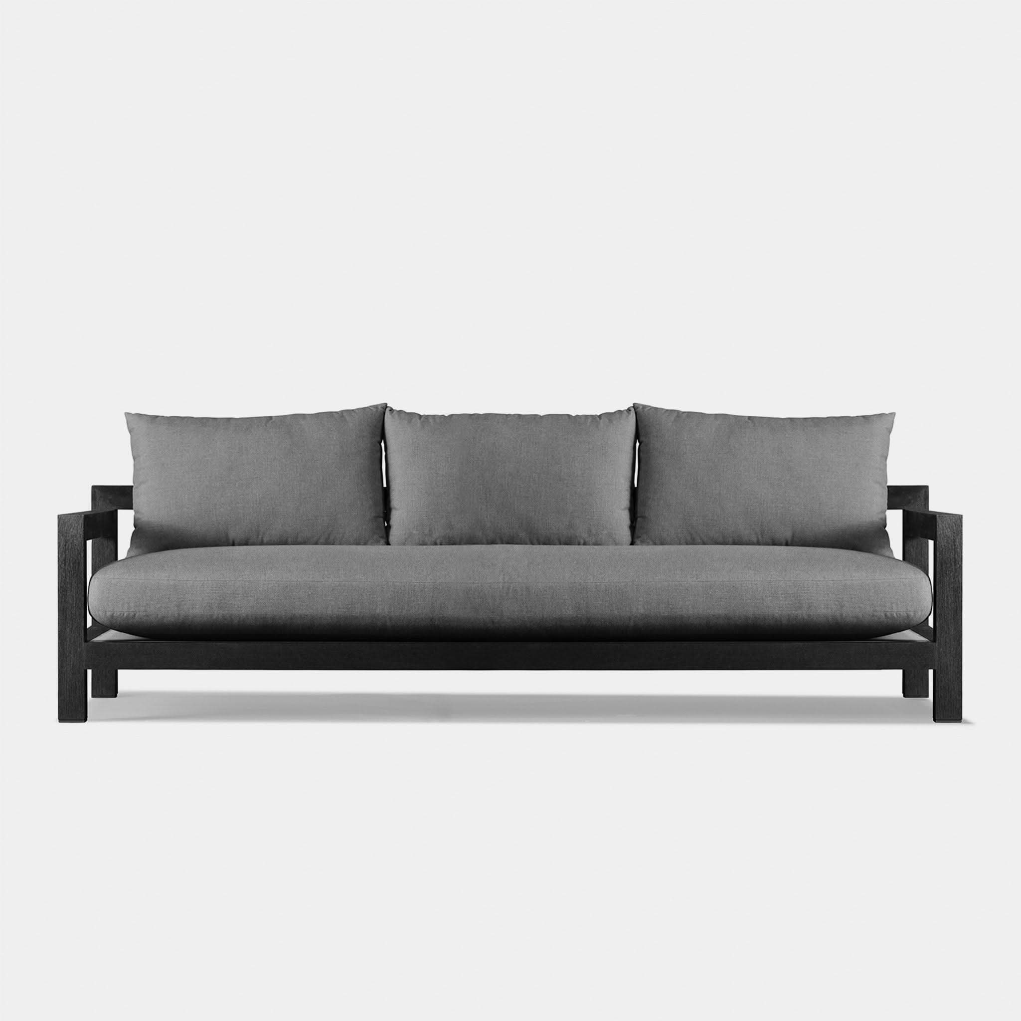 Pacific Teak 3-Seater Sofa - Modern Solid Wood Living Room Furniture for Home, Office & Outdoor Use