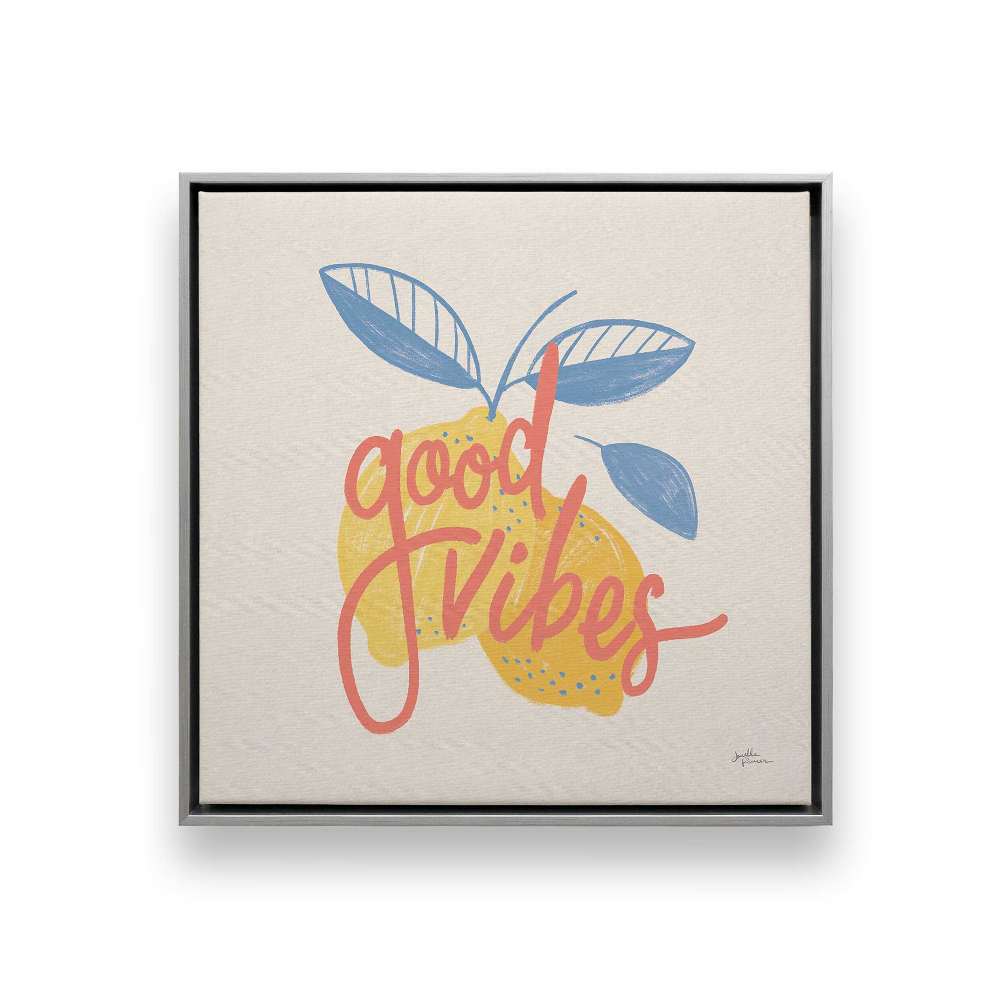Good Vibes Lemon Poster Print on Canvas - Vibrant Wall Art Decor for Kitchen, Living Room & Office - Perfect for Home & Gift