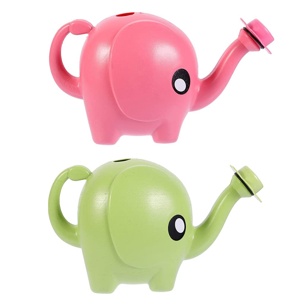 DOITOOL 2 Pack Elephant Shaped Watering Can - Cute Small Indoor Plant Watering Pot with Long Spout for Houseplants, Succulents, Flowers - Decorative & Functional Garden Bucket Equipment for Home, Office, Balcony