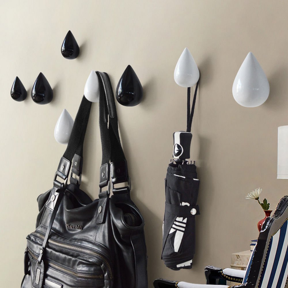 Modern Coat Hooks for Wall - White Large Creative Hangers - Dressing Room Decor & Wall Hooks for Bedroom, Closet, Entryway Organization