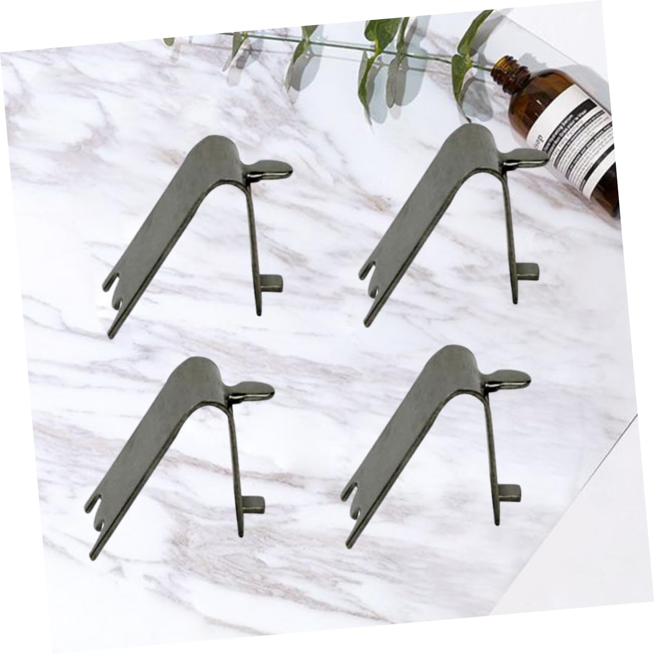 4-Piece Metal Clips for Desk Partition & Acrylic Shelf - Heavy Duty Refrigerator Shelf Brackets & Freezer Buckle Replacement - Perfect for Office Organization & Kitchen Storage Solutions