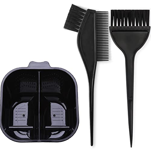 Ghelonadi 2 in 1 Hair Color Mixing Bowl with Brush Set - Professional Salon Grade Dye Stirrer & Applicator Tools for Hair Tinting, Coloring & Styling (3 Pack) - Perfect for Home Hair Dye, Salon Treatments & DIY Beauty Projects