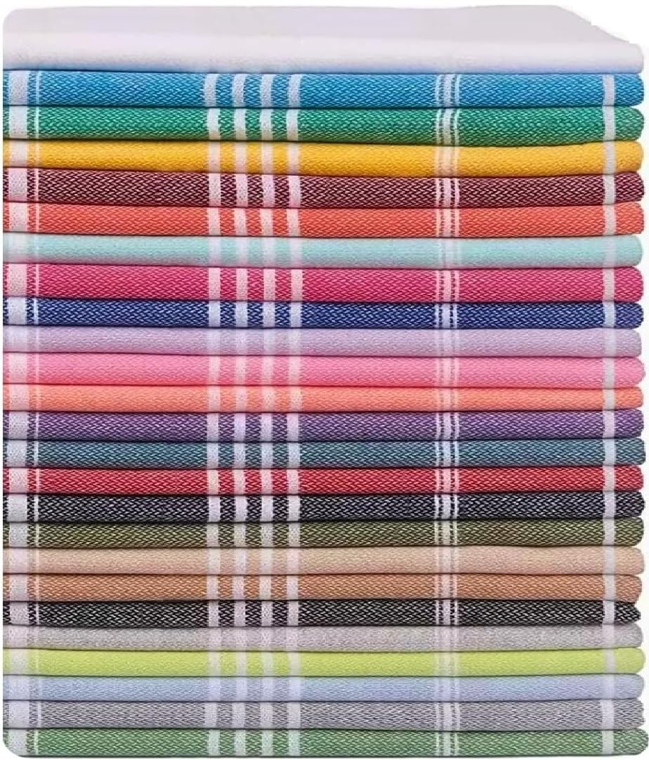 HAVLULAND Oversized Turkish Beach Towels - 100% Cotton, Large Bath & Pool Towels, Quick Dry, Absorbent, Sand-Free, Lightweight for Travel - Perfect for Beach, Pool, Gym & Summer Outings (Set of 15)