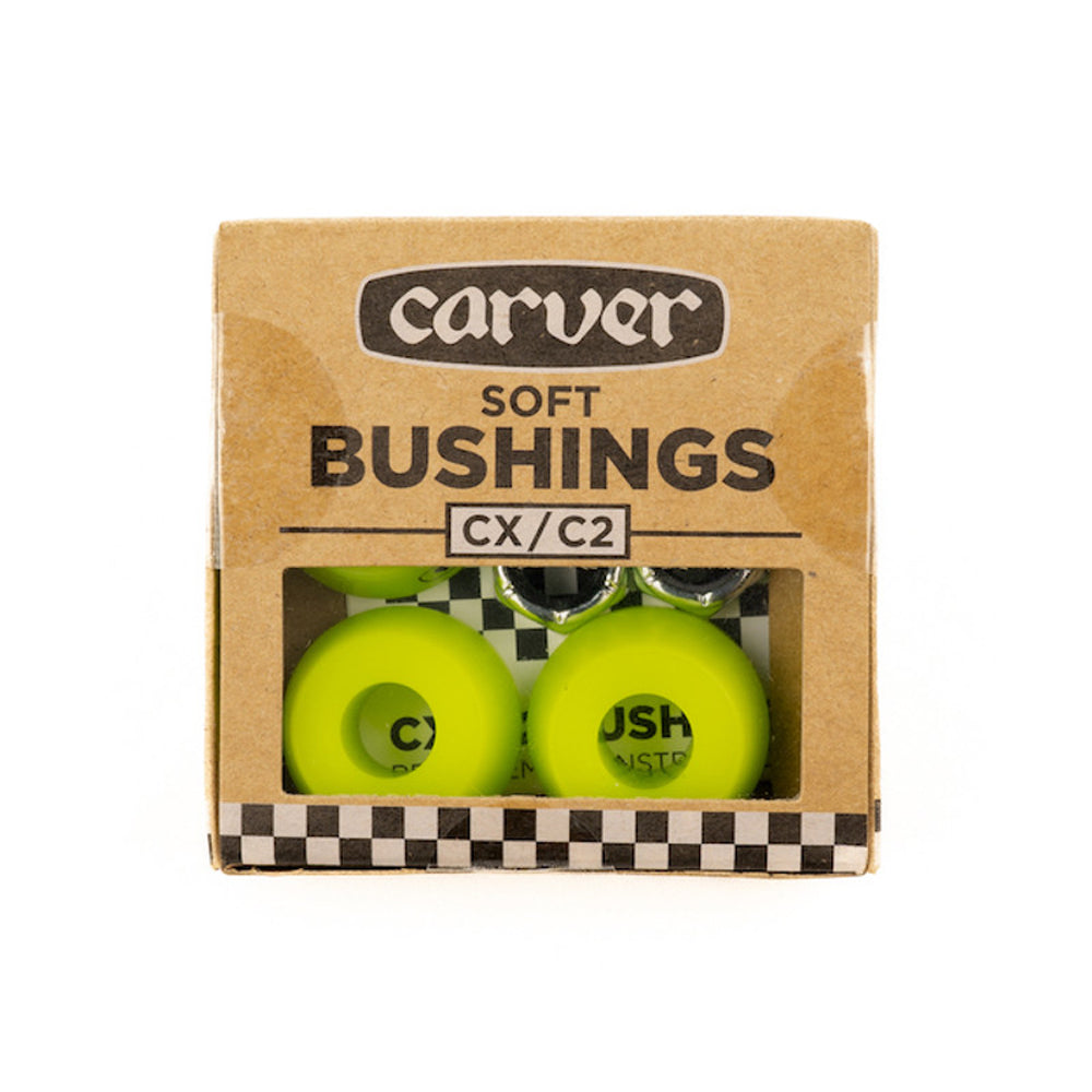 Carver CX/C2 Soft Bushing Set - Green Glow for Skateboards & Longboards - Perfect for Smooth Rides & Enhanced Control