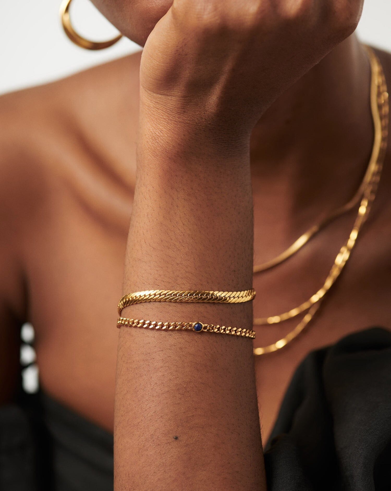 September Birthstone Bracelet for Women - 18k Gold Plated Vermeil & Genuine Lapis Lazuli Jewelry | Elegant Gift for Birthdays, Anniversaries & Special Occasions