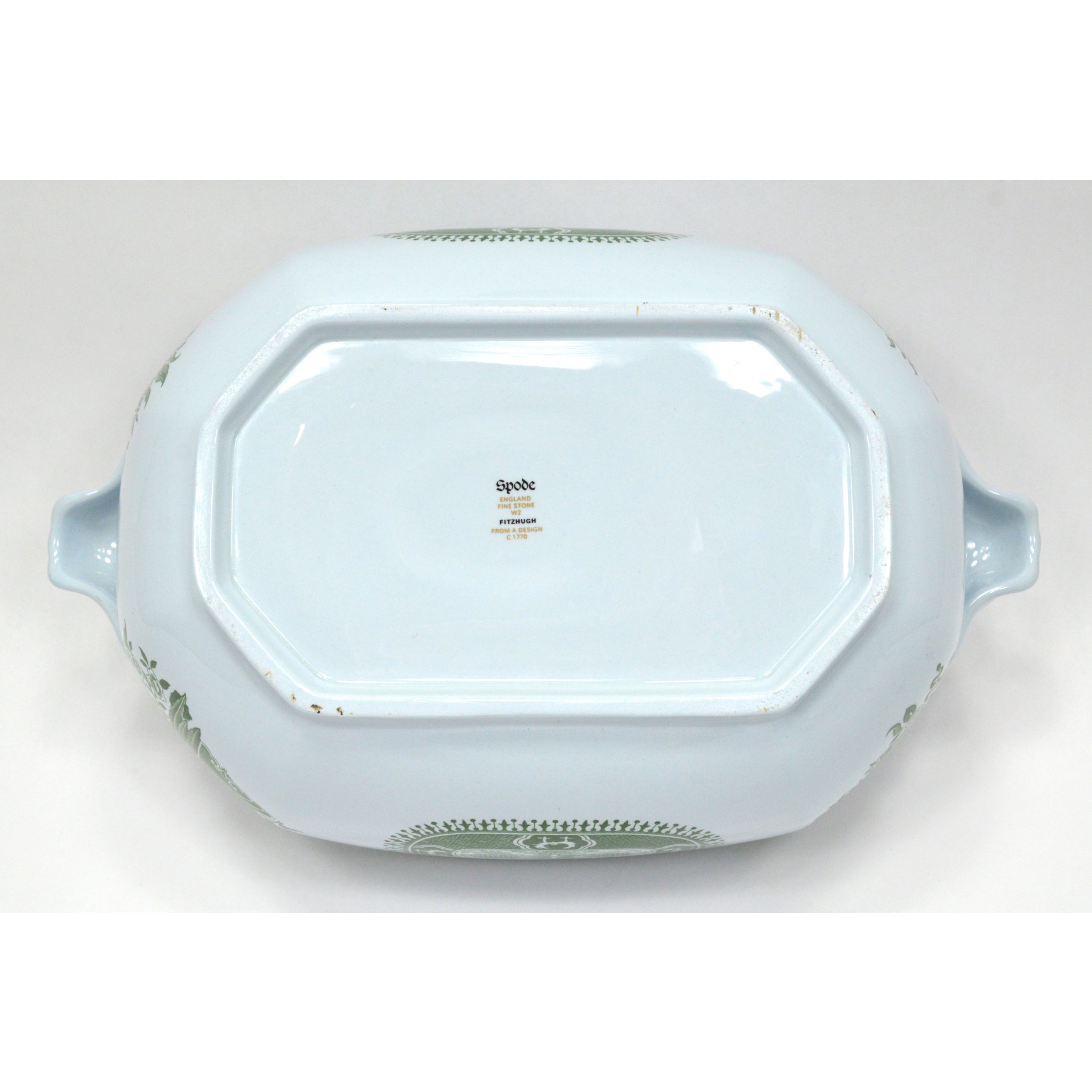 Premium SPODE 'FITZHUGH' Green 1-Gallon Large Soup Tureen with Lid - Elegant Serving Bowl for Dinner Parties & Holiday Entertaining