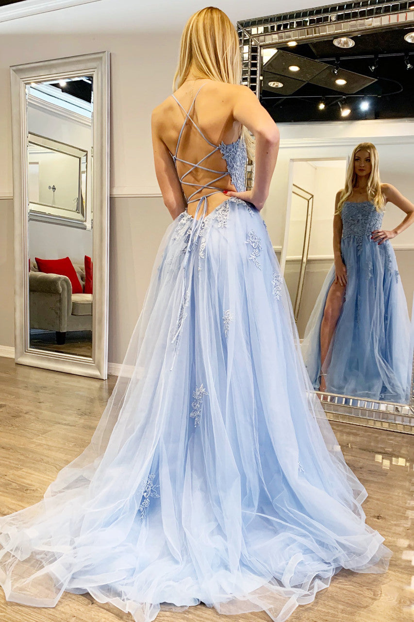 Elegant Alisha Gown in Light Blue - Perfect for Weddings, Parties & Special Occasions