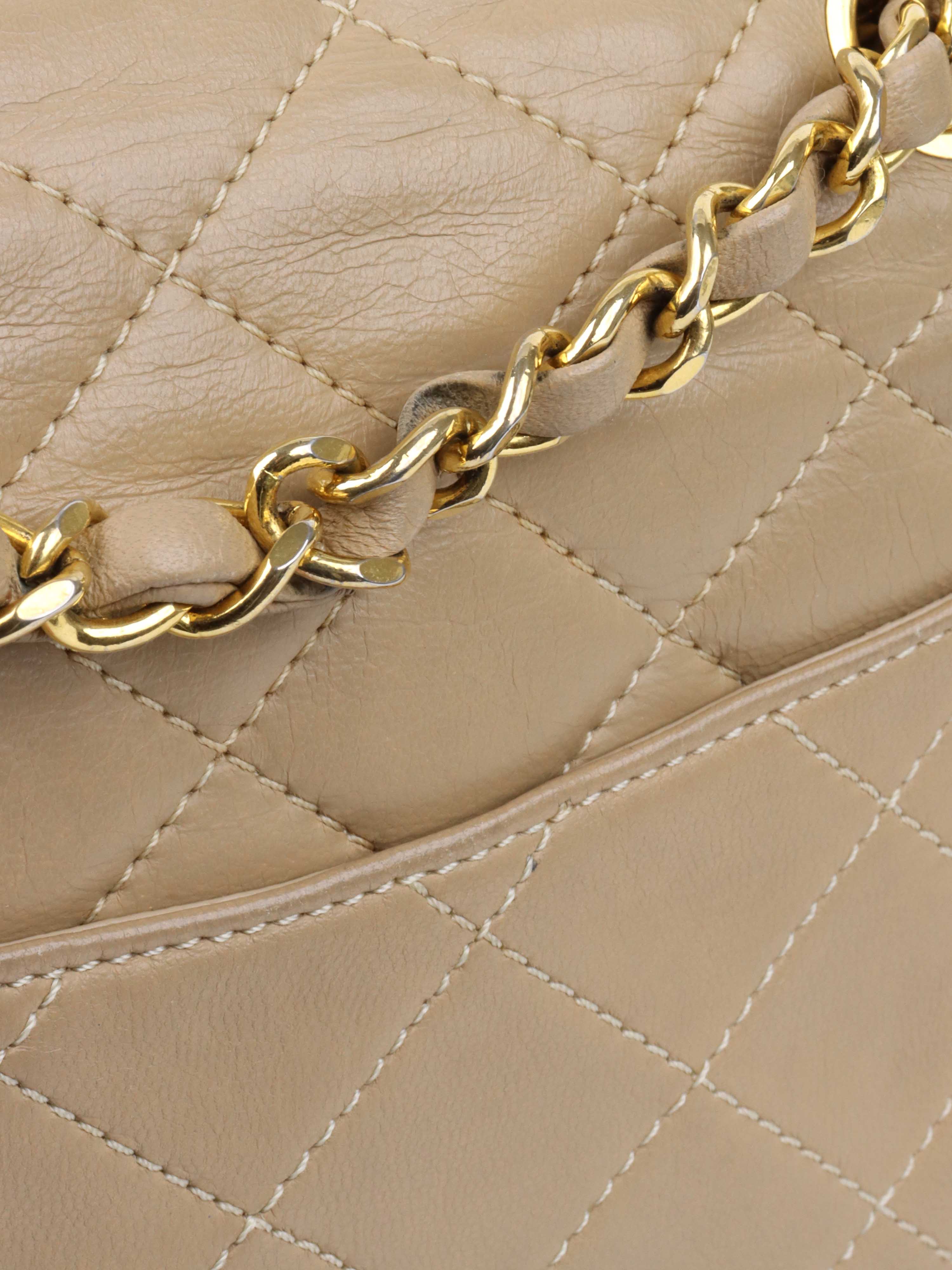 Vintage Chanel Two-Tone Beige Flap Bag - Classic Luxury Handbag for Women | Perfect for Evening Events, Date Nights & Special Occasions