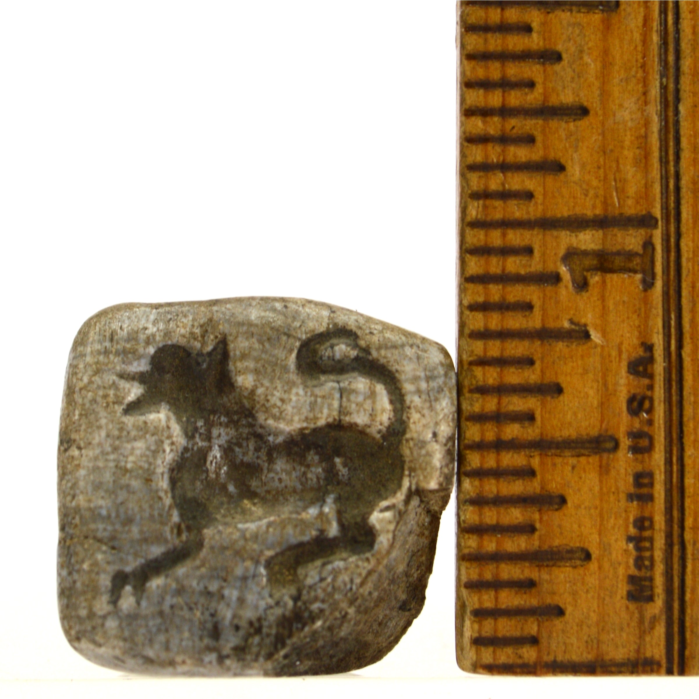 Ancient Near East Steatite Conoid Seal Stamp - Authentic Tel Megiddo Artifact with Dog/Cat/Hyena Animal Carving | Perfect for Archaeology Collectors, History Enthusiasts & Ancient Artifact Displays