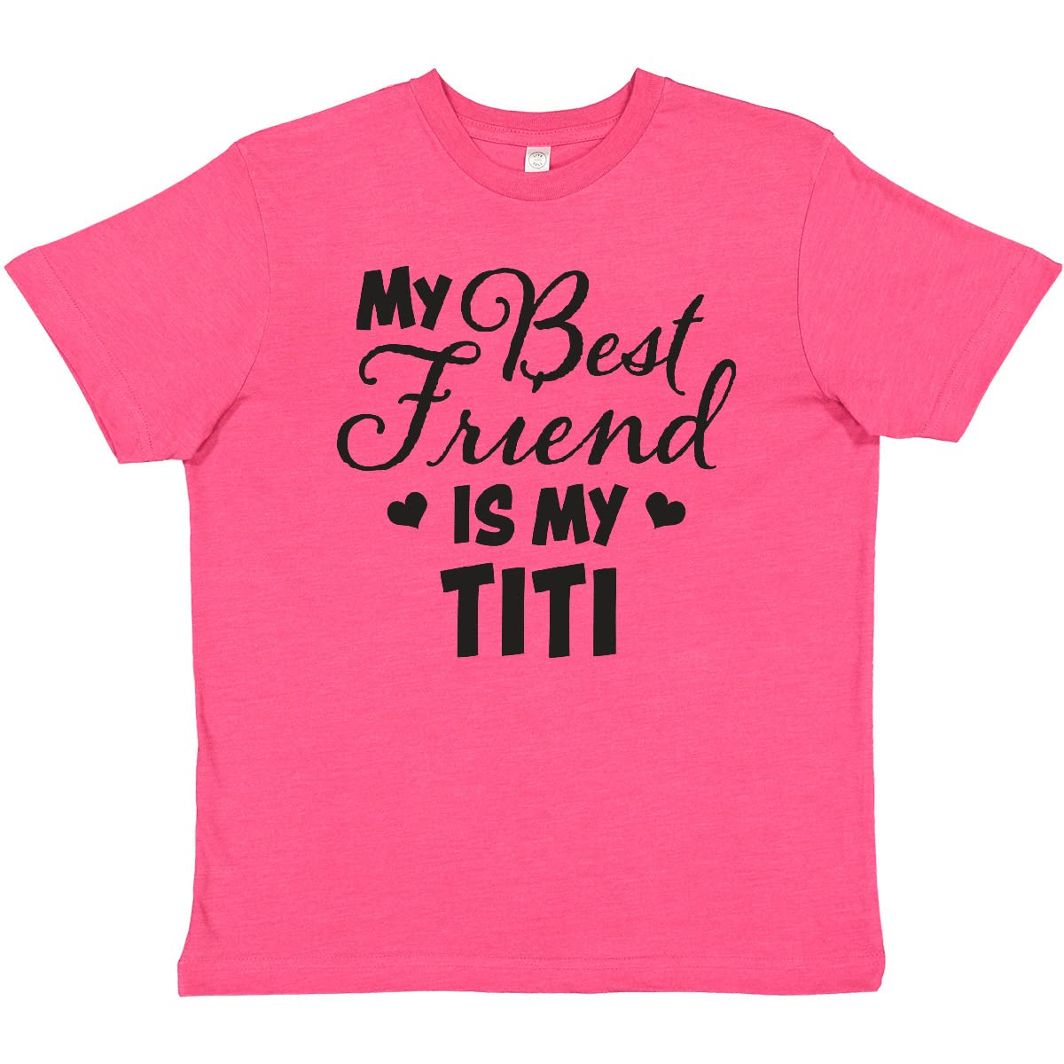 Inktastic My Best Friend is My Titi with Hearts Youth T-Shirt - Perfect for Family Gatherings, Birthdays, and Casual Outings