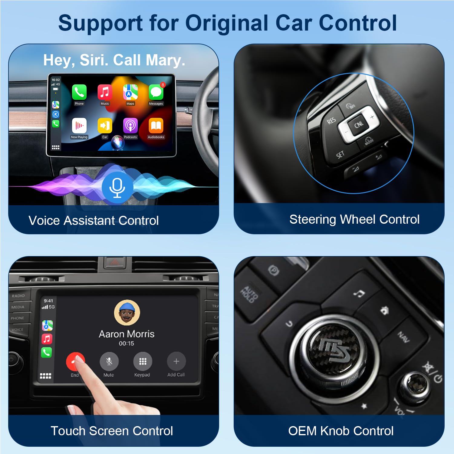 4 in 1 Wireless CarPlay Adapter - Wireless Apple CarPlay & Android Auto Dongle with YouTube/Netflix/TikTok/Play Store Support, TF Card Slot & Screen Mirroring - Convert Wired to Wireless for Seamless Streaming in Your Car | Perfect for Long Road Trips & Daily Commutes