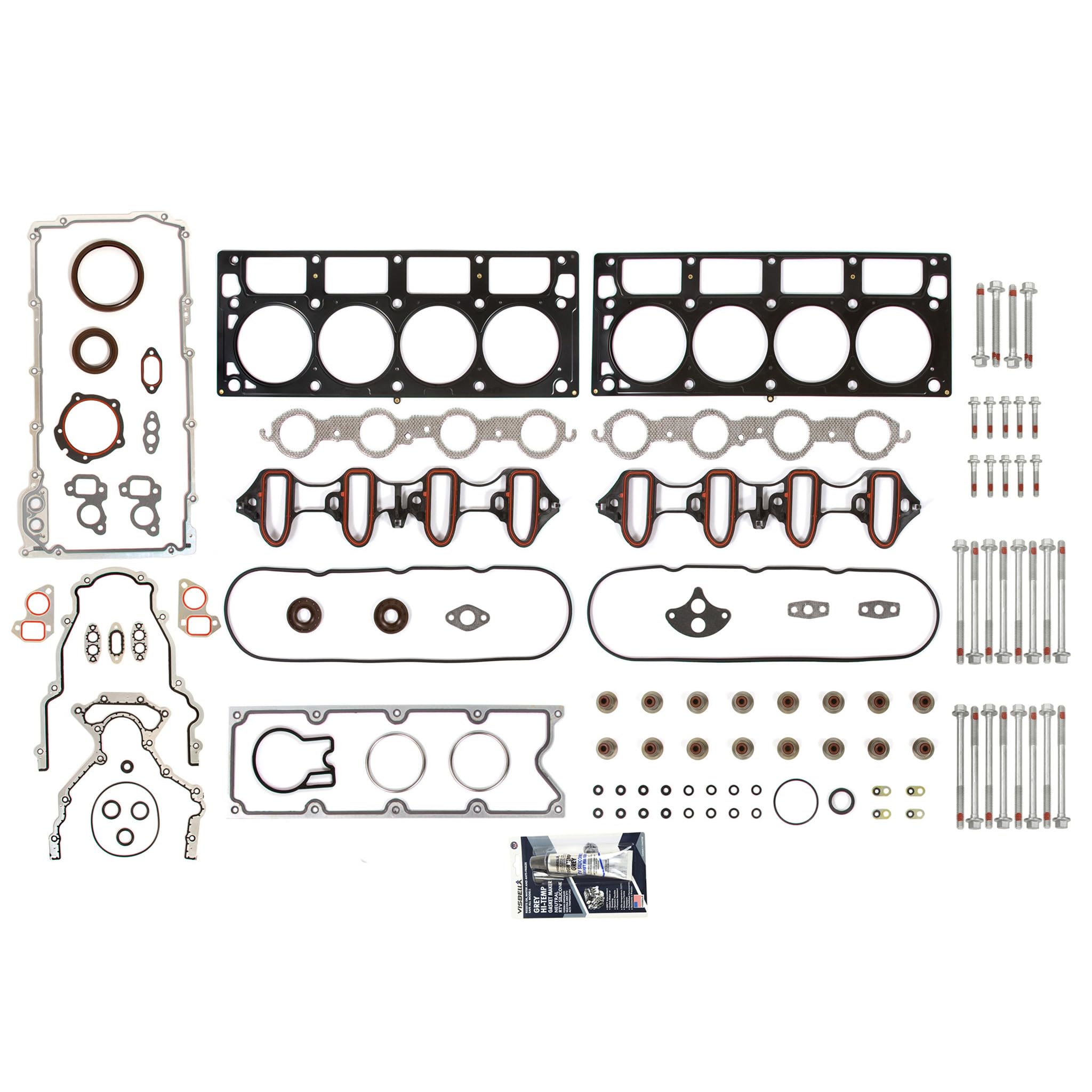 MA-4216923959 Full Gasket Set with Head Bolts Compatible with 2001-2003 GMC Hummer H2, Chevrolet Suburban, Cadillac Escalade 6.0L V8 Engine - Perfect for Engine Rebuild & Head Gasket Replacement