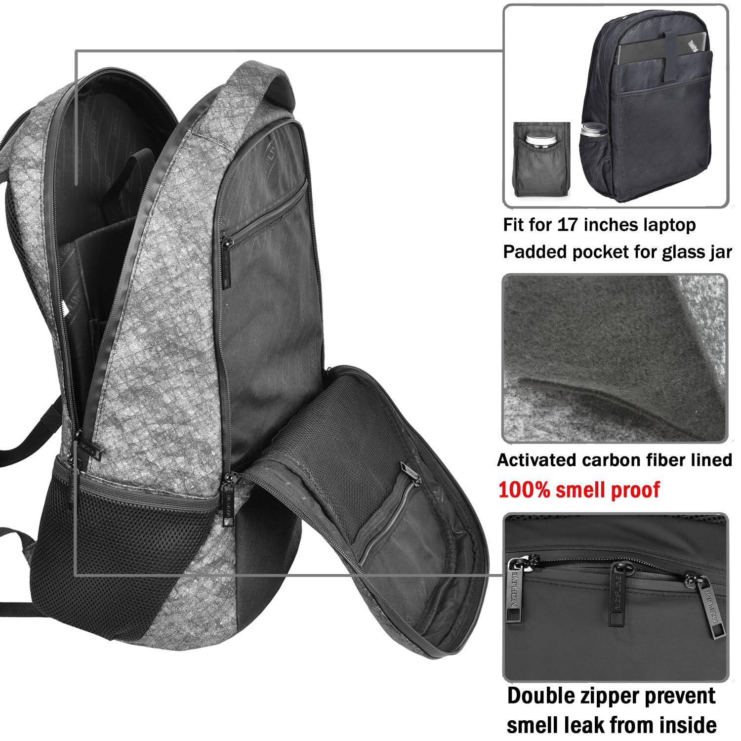 Anti-Theft Travel Backpack with Combination Lock & Hoodie - Large Laptop Business Daypack for Men & Women - Durable College Backpack for Commuting & Outdoor Adventures (Camo Grey)