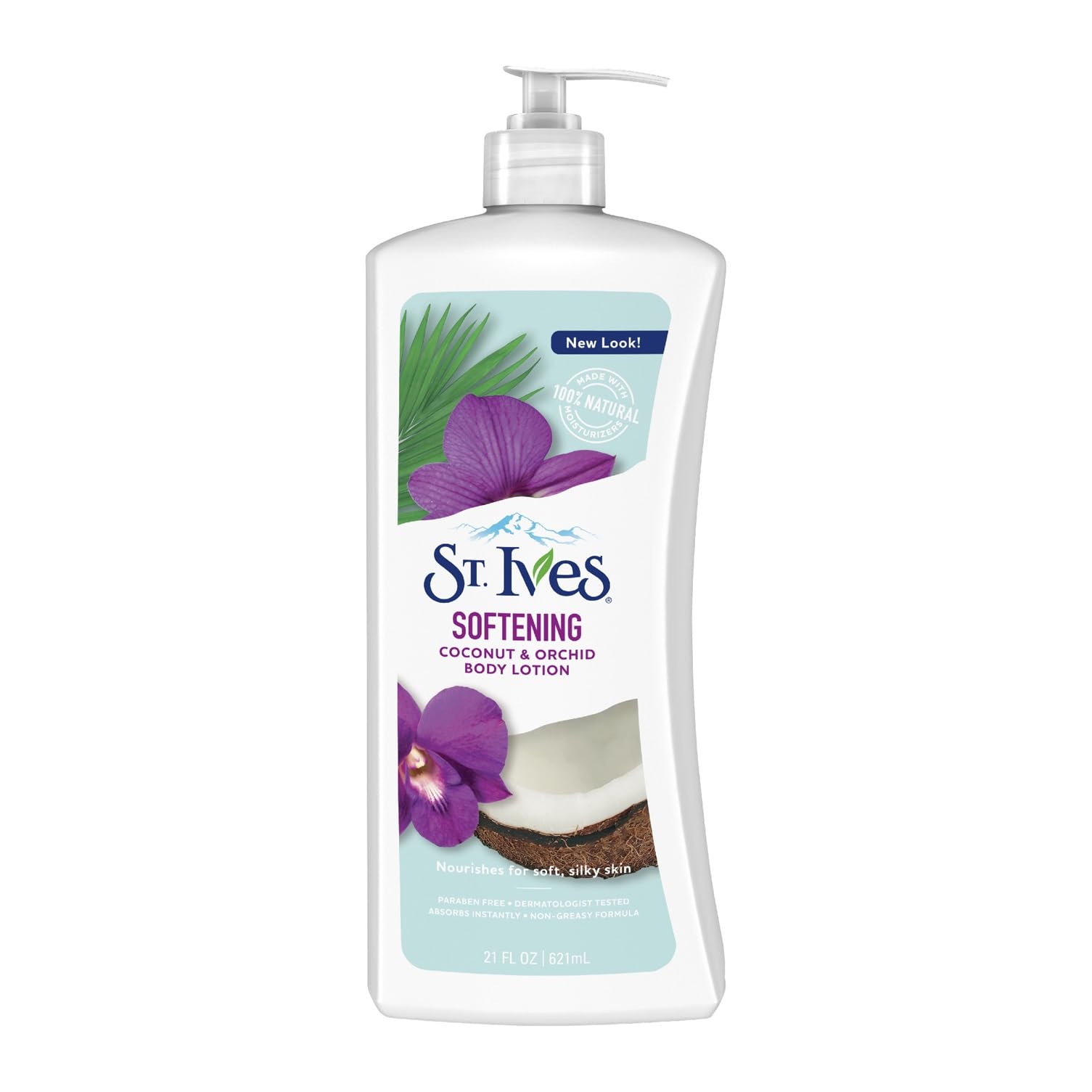 St. Ives Coconut & Orchid Extract Softening Body Lotion - 21 oz Moisturizing Lotion for Dry Skin - Perfect for Daily Hydration & Post-Shower Use