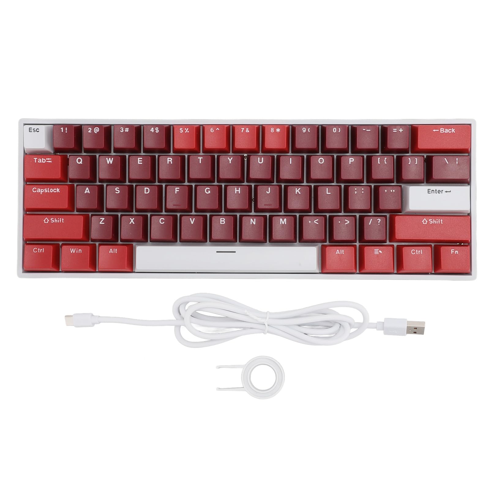 Tosuny 61-Key Wireless Mechanical Gaming Keyboard with RGB Backlit, Bluetooth/Wired Dual Mode, Red Switches, Anti-Ghosting - Compatible with Windows, Android, iOS - Perfect for Esports, Office Work & Mobile Gaming