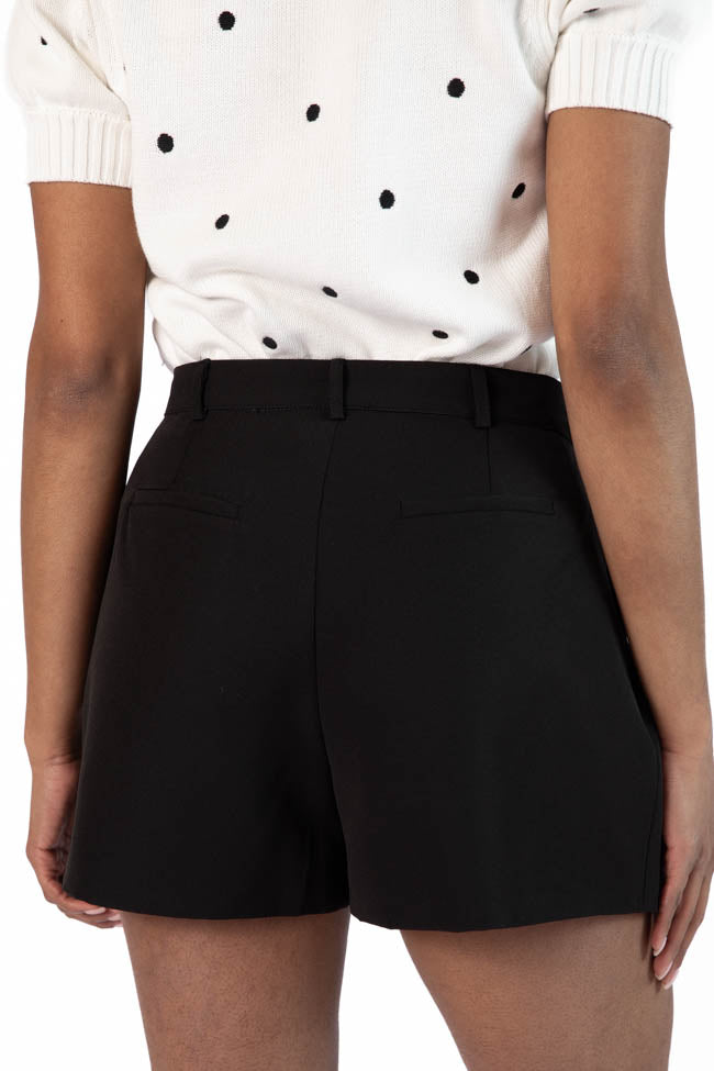 Fresh Path Black Tailored Shorts for Women - Slim Fit High Waist Comfortable Stretch - Perfect for Work, Travel & Casual Outings