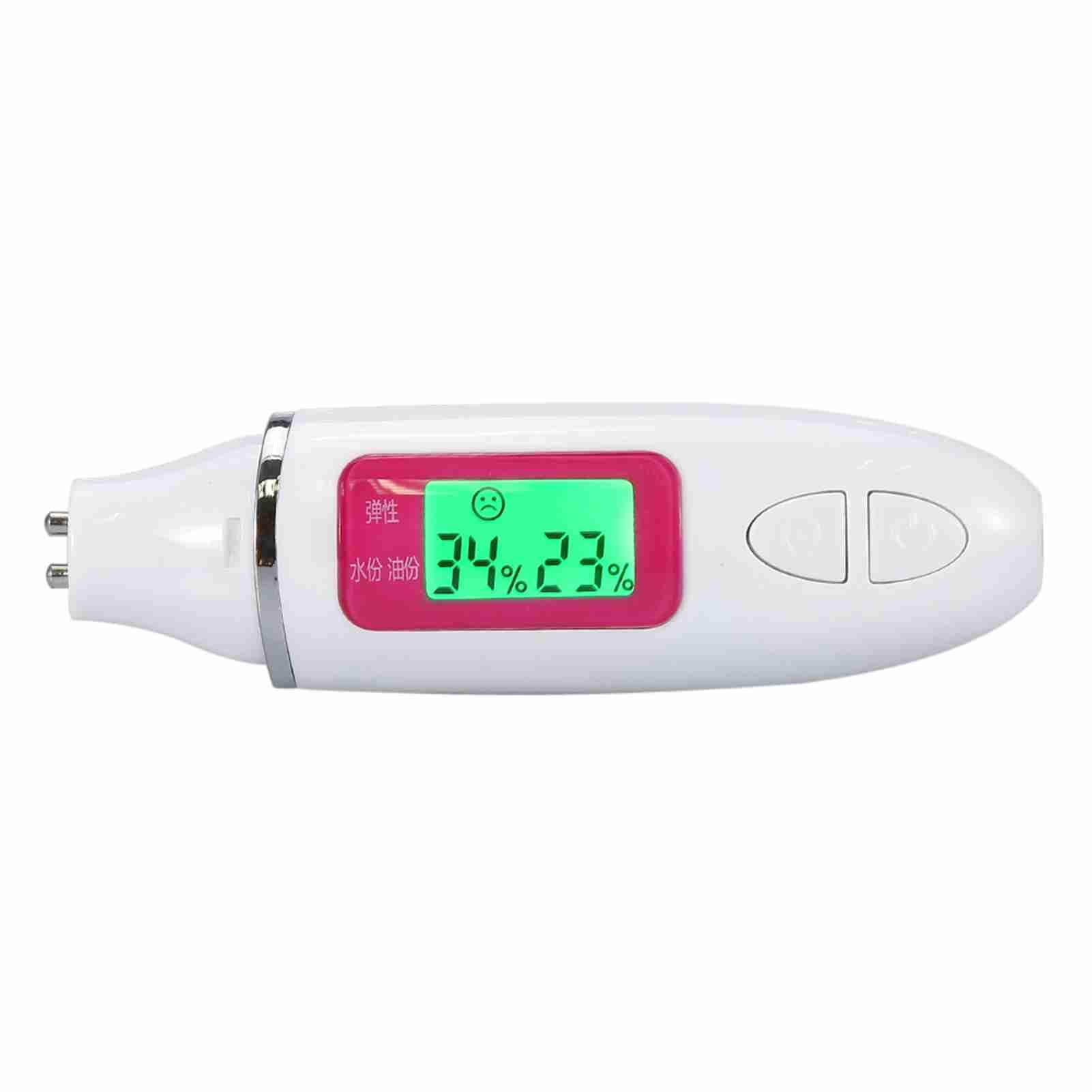 Digital Skin Moisture Tester & Hydration Analyzer - Portable LCD Oil Monitor for Face & Body - Professional Skin Care Tool for Beauty Salon & Home Use - Perfect for Daily Skincare Routine & Spa Treatments (White)