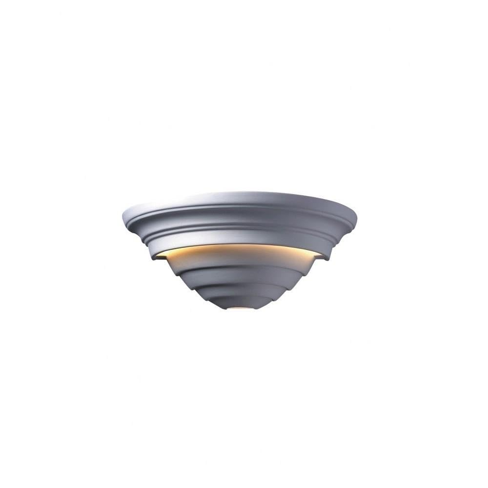 Justice Design Group Ambiance Collection 2-Light Wall Sconce - Bisque Finish | Elegant Wall Lighting Fixture for Bedroom, Living Room & Hallway Decor