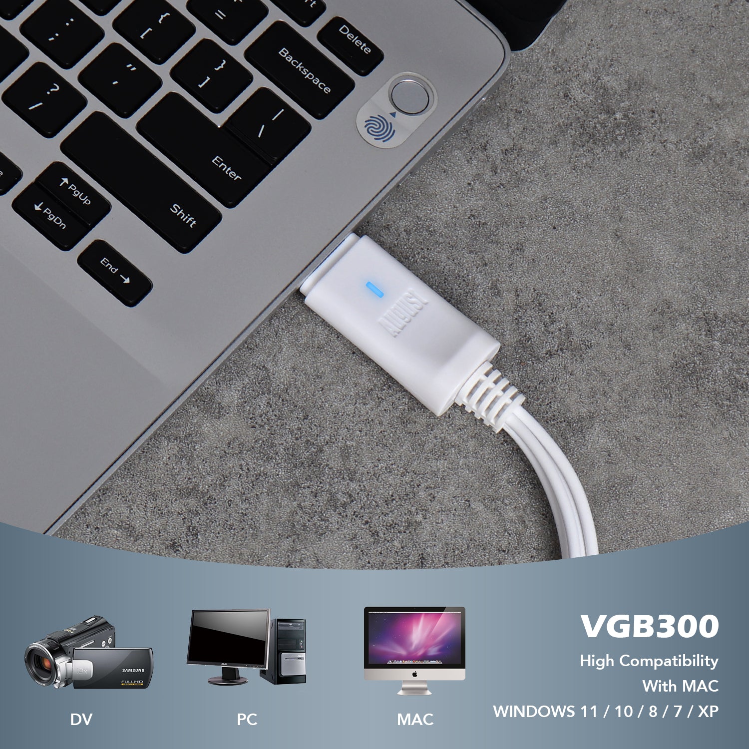 VHS to DVD Digital Video Converter - VGB300 USB 2.0 Capture Device for Windows & Mac | Convert Old Tapes to Digital Files | Perfect for Home Movies, Family Archives & Video Preservation [Refurbished]