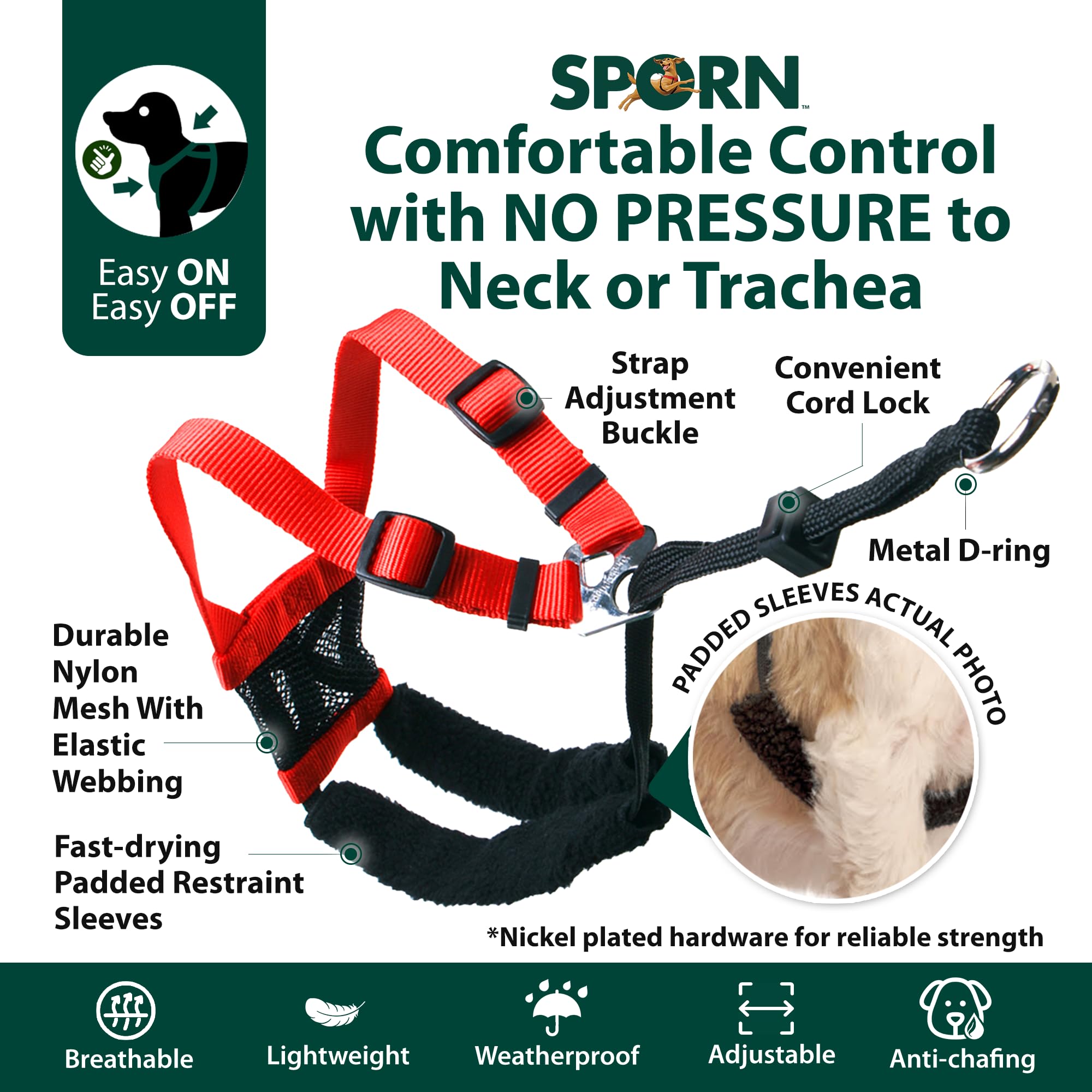 No Pull Dog Harness for Small Breeds - Red Mesh, Durable Nylon, Breathable & Easy to Use - Perfect for Walking, Training & Outdoor Adventures