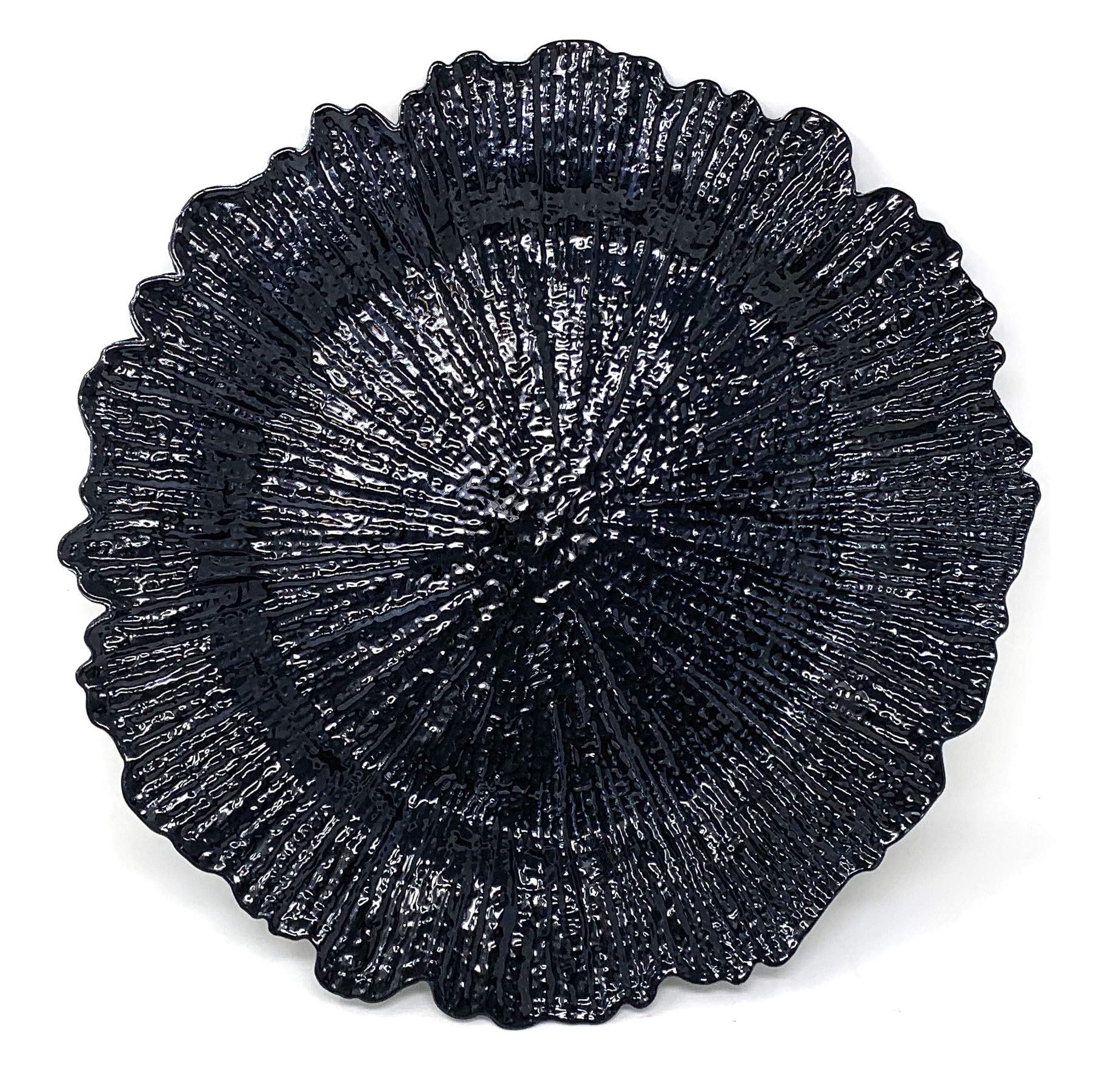 Premium Allgala Heavy-Duty Round Charger Plates Set - 13-Inch 48-Pack Reef Black - Elegant Dinner Plates for Wedding Decor, Thanksgiving, Holiday Parties & Formal Dining - Perfect for Table Settings, Buffets & Special Occasions