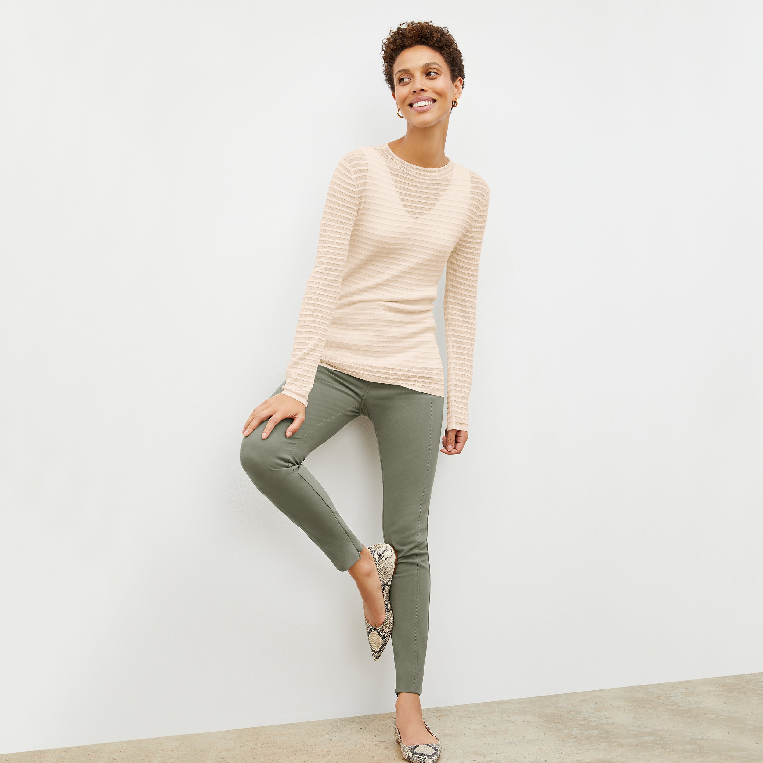Skinny Foster PowerStretch Pants in Thyme - Comfortable & Stretchy Women's Activewear for Yoga, Running & Outdoor Adventures