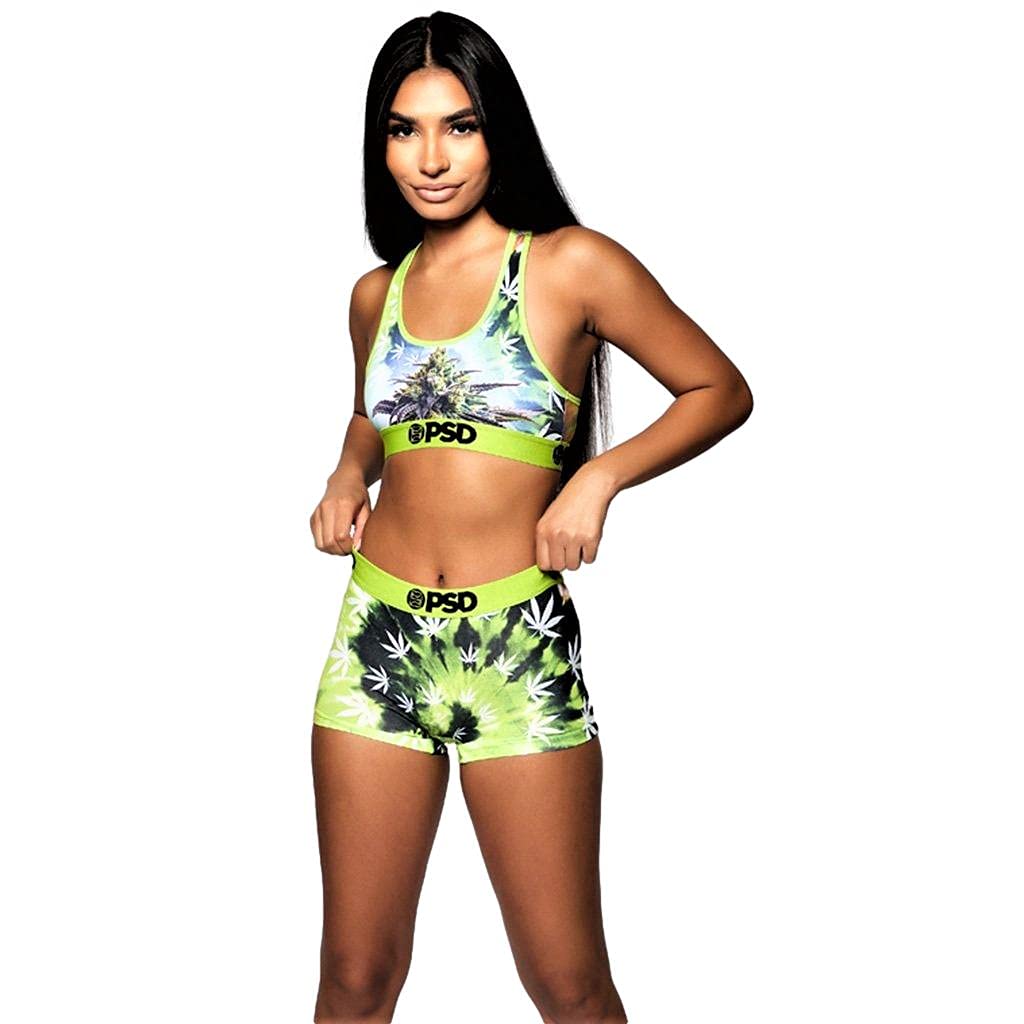 PSD Women's Racerback Sports Bra - Breathable Microfiber Workout Top for Running, Yoga & Gym - Comfortable Printed Athletic Bra for Active Women