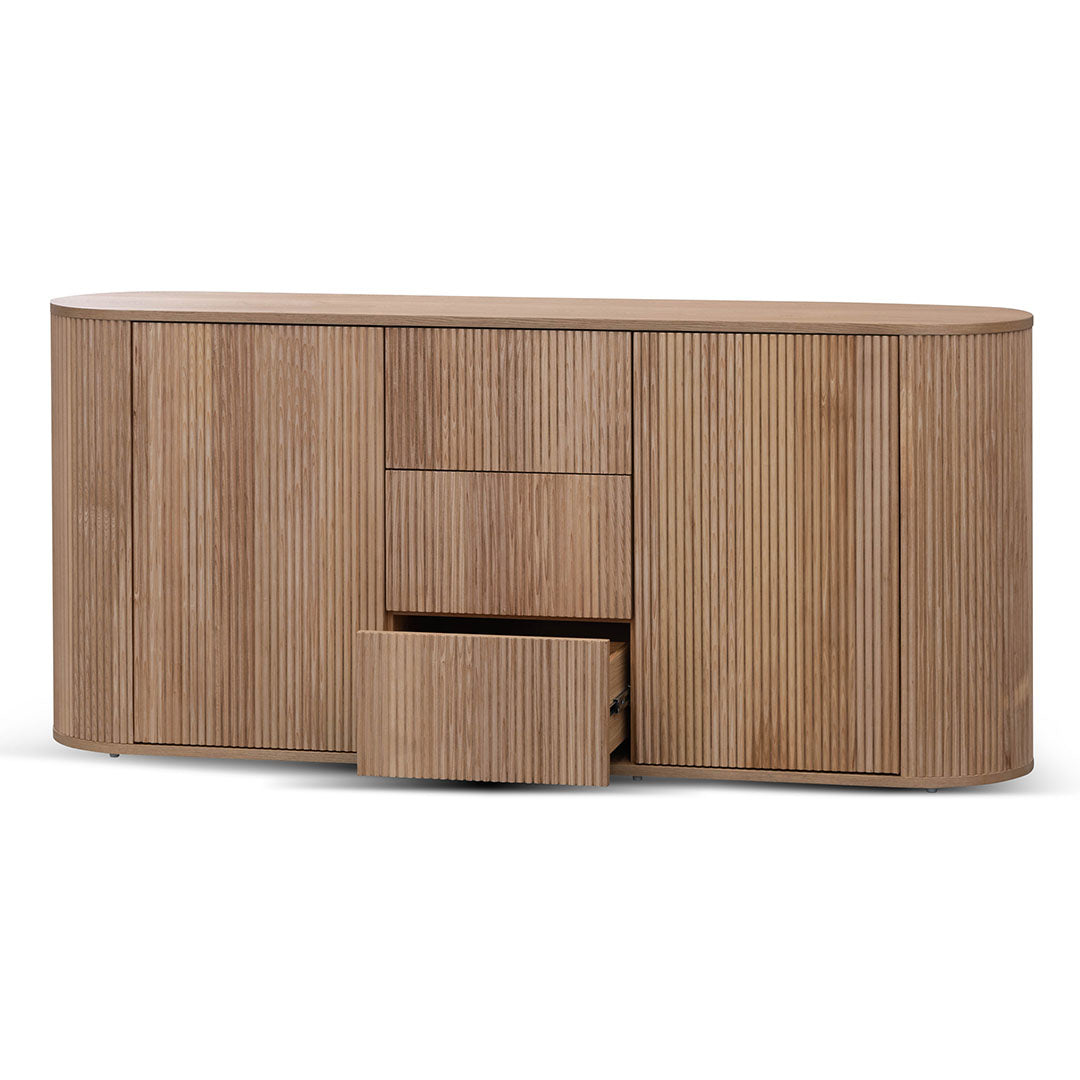 1.8m Natural Wood Sideboard Unit - Modern Buffet Cabinet for Dining Room, Living Room & Entryway Storage