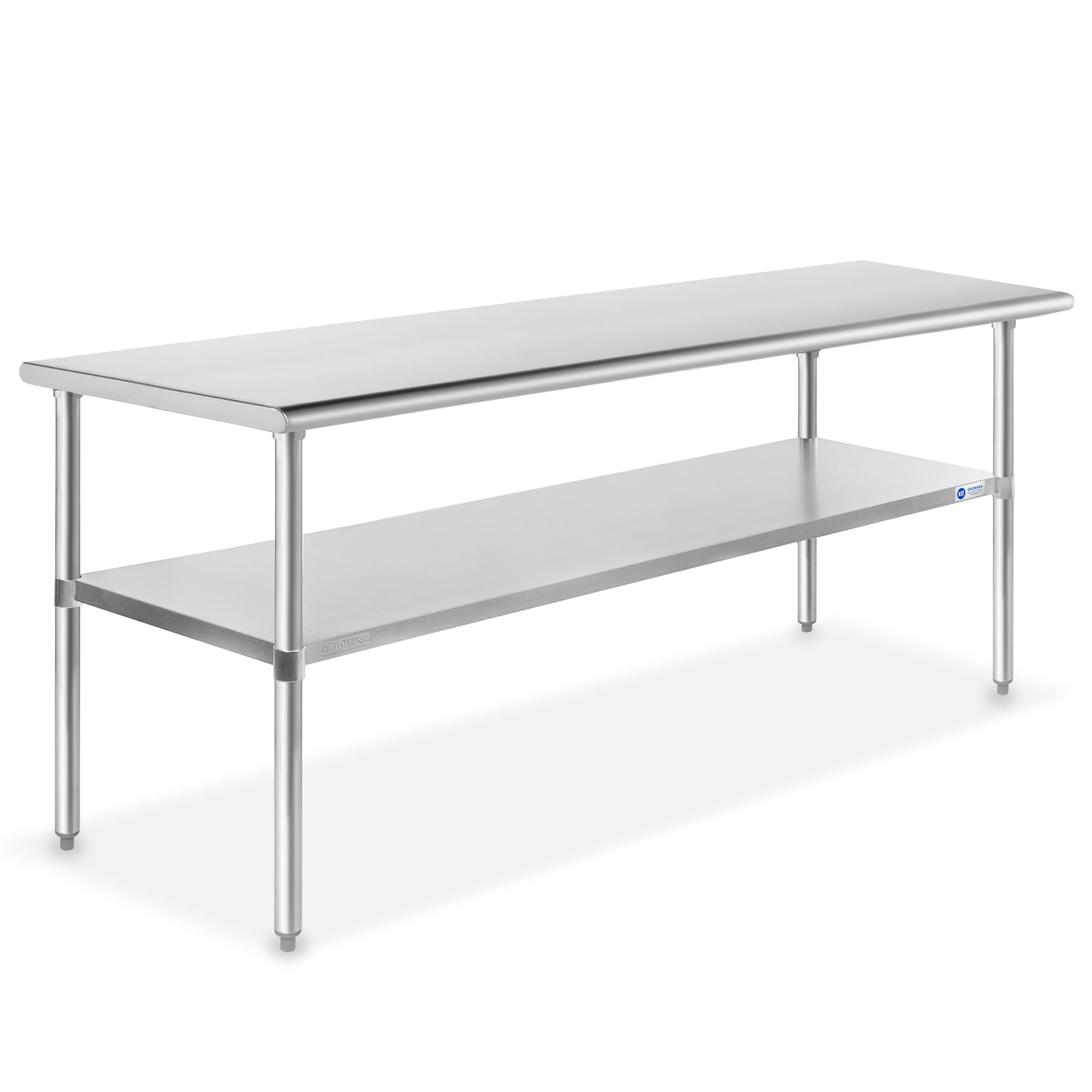 GRIDMANN 60 x 30 Inch NSF Certified Stainless Steel Commercial Kitchen Prep Table with Undershelf - Heavy Duty Work Surface for Restaurant, Bakery, Food Truck & Home Kitchen Use