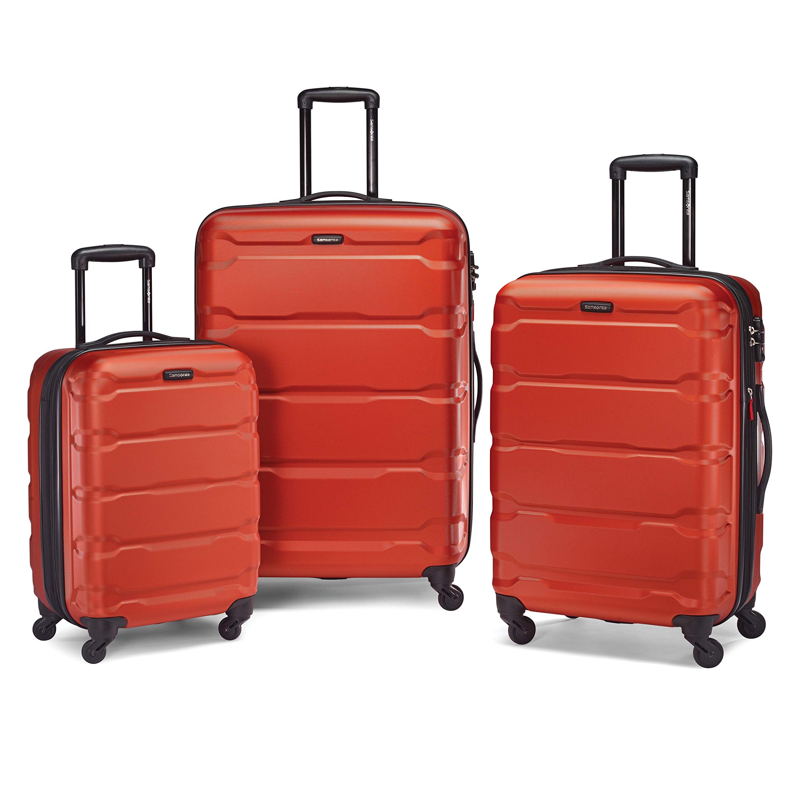 Samsonite Omni PC Hardside Expandable Luggage Set with 360° Spinner Wheels - 3-Piece (20/24/28 Inch) Carry-On Suitcases in Burnt Orange | Perfect for Business Travel, Family Vacations & International Trips