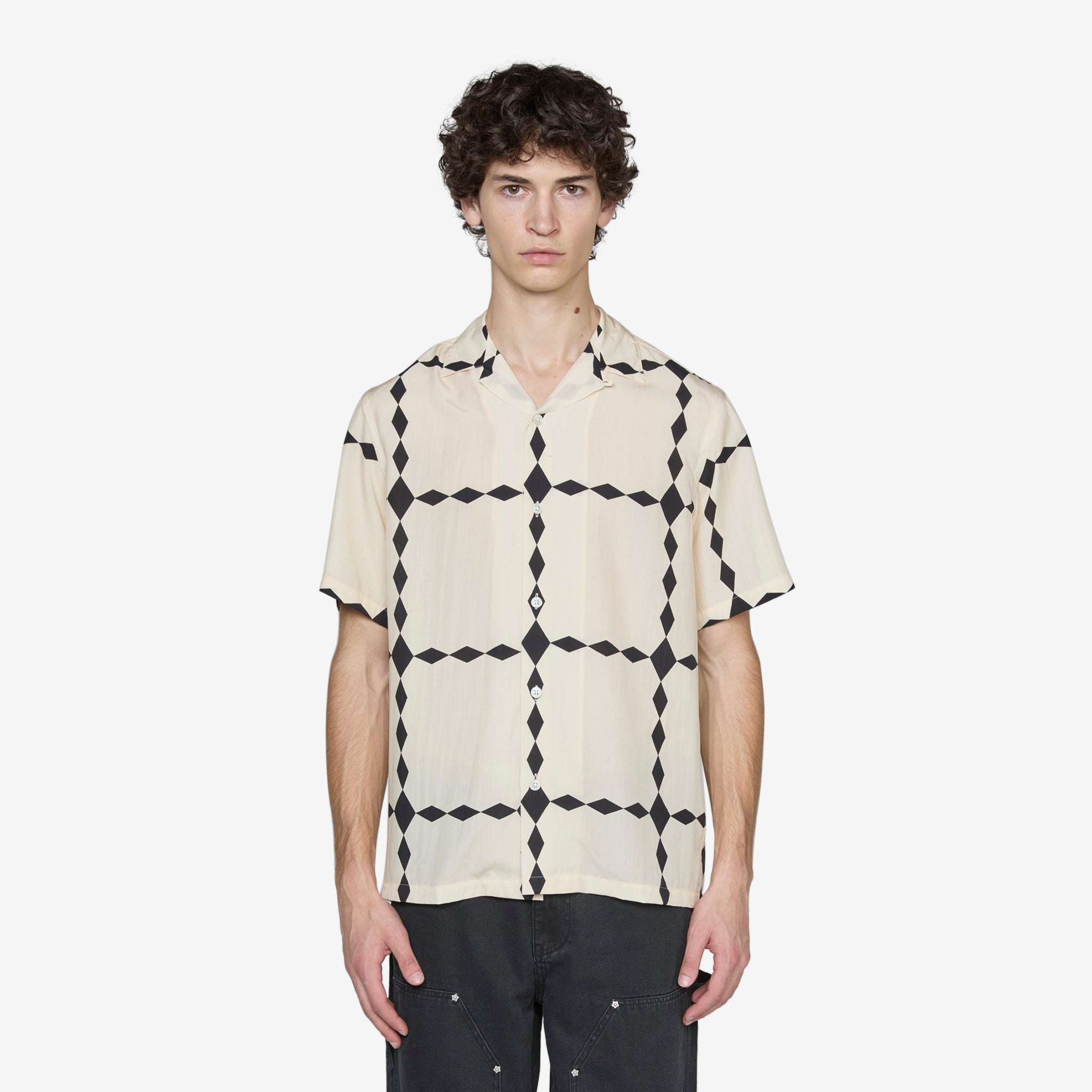 Premium Black Diamond Print Shirt for Men - Stylish Casual & Party Wear - Perfect for Date Nights, Office, and Social Events