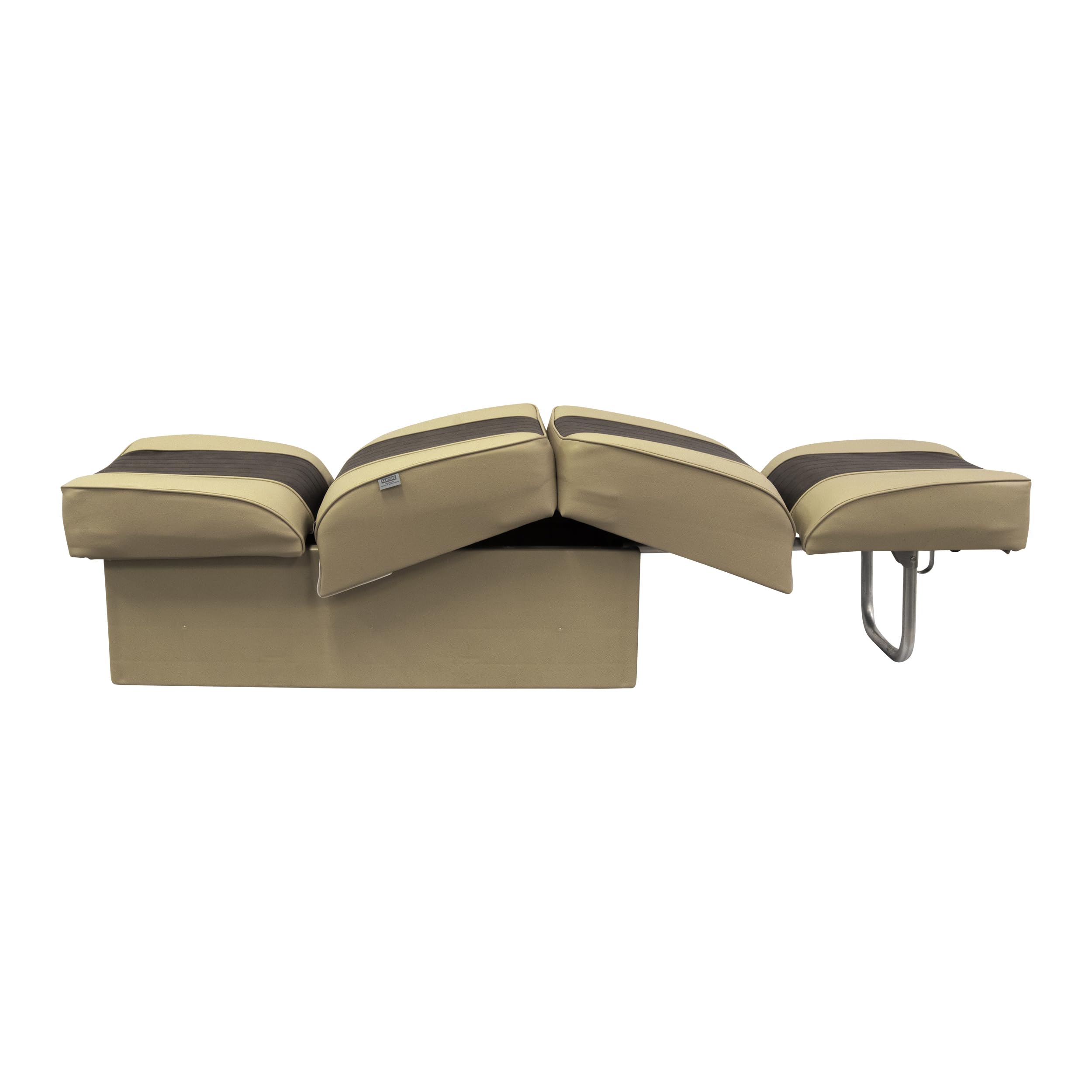 Wise 8WD707P-1-662 Deluxe Lounge Chair - Sand & Brown Upholstered Outdoor Patio Furniture for Poolside, Garden, and Deck Relaxation