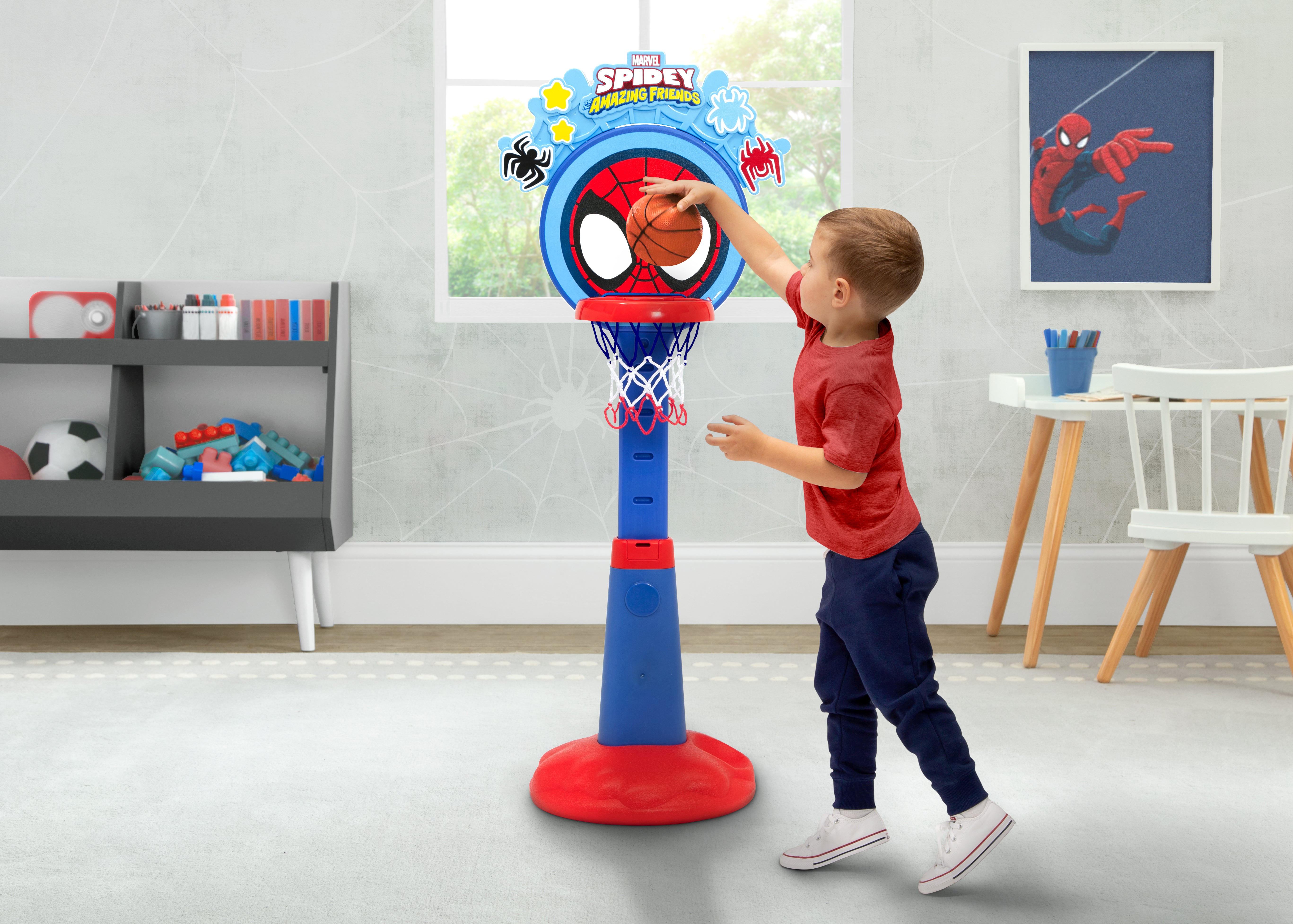 Spidey and His Amazing Friends Plastic Basketball Set for Kids - Fun Outdoor & Indoor Play Toy for Superhero Fans - Perfect for Birthday Gifts & Backyard Games