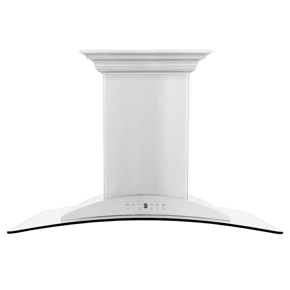 ZLINE GL9iCRN BT Stainless Steel Island Mount Range Hood with Built-in CrownSound Bluetooth Speakers - Premium Kitchen Ventilation for Modern Homes, Perfect for Cooking & Entertaining