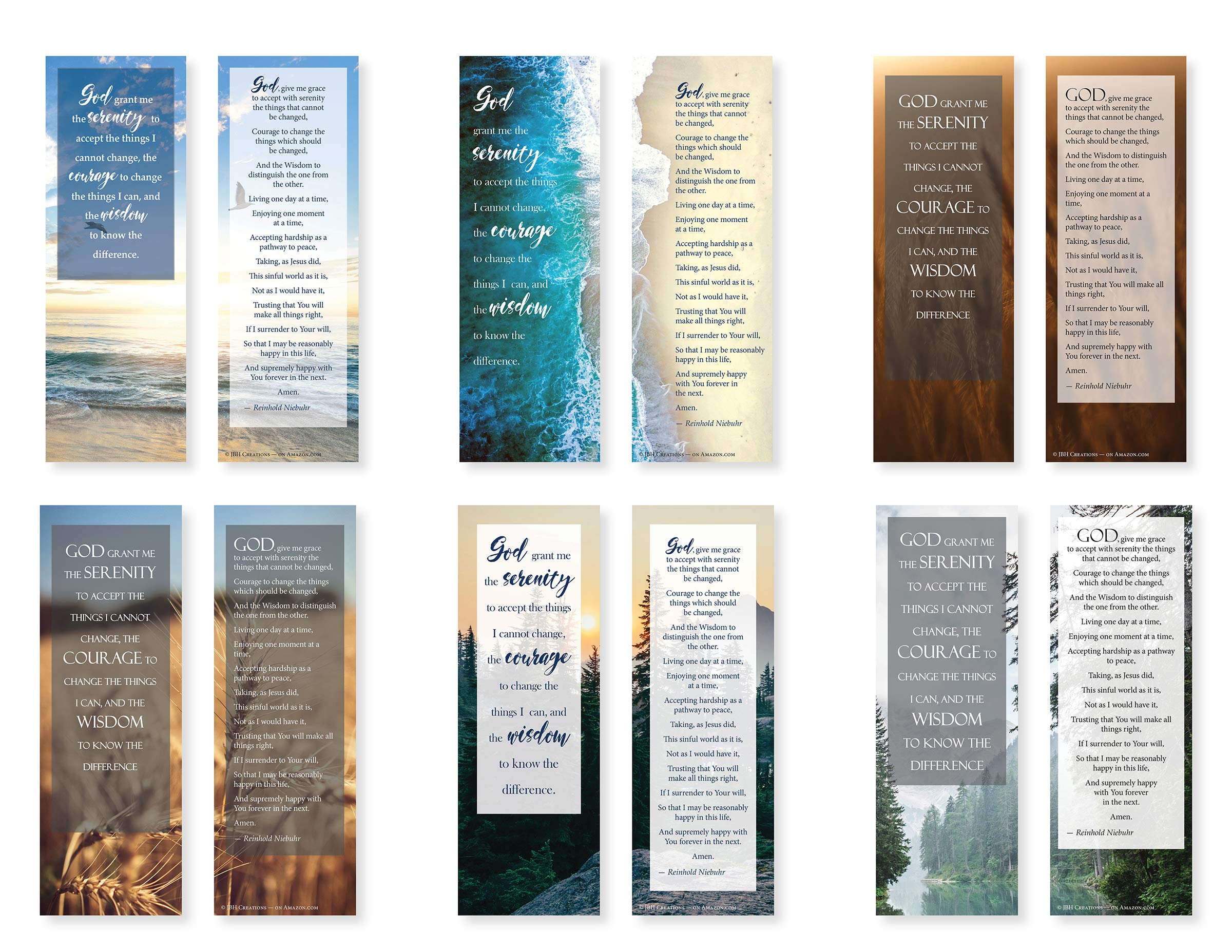 Serenity Prayer Bookmarks - Pack of 48 Inspirational Gift for Bible Study, Recovery Groups & Daily Reflection
