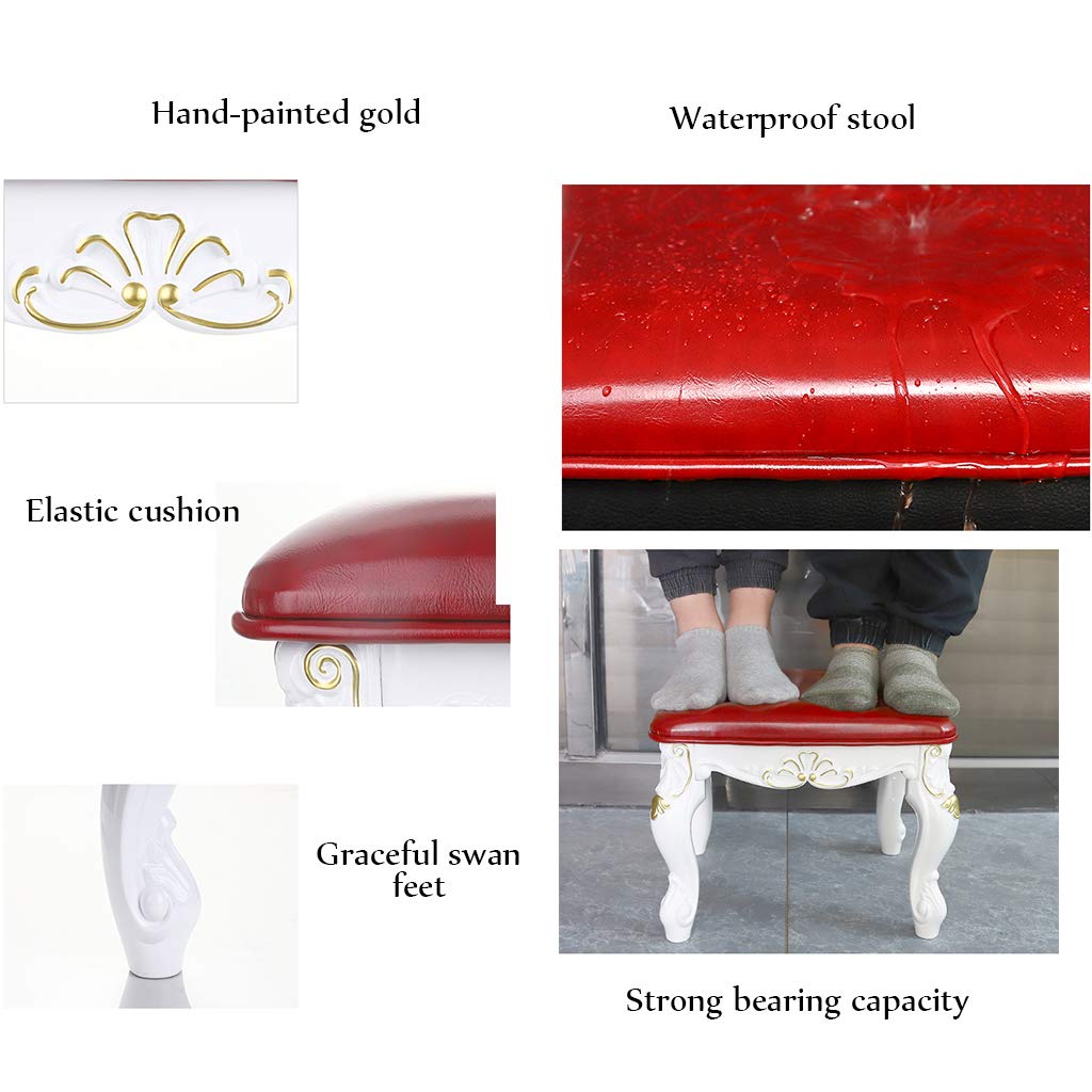 zyifan Vanity Stool with Padded Seat & ABS Legs - Makeup Dressing Stool, Piano Bench for Bedroom - Easy Assembly - Perfect for Makeup Vanity, Dressing Room & Bedroom Decor