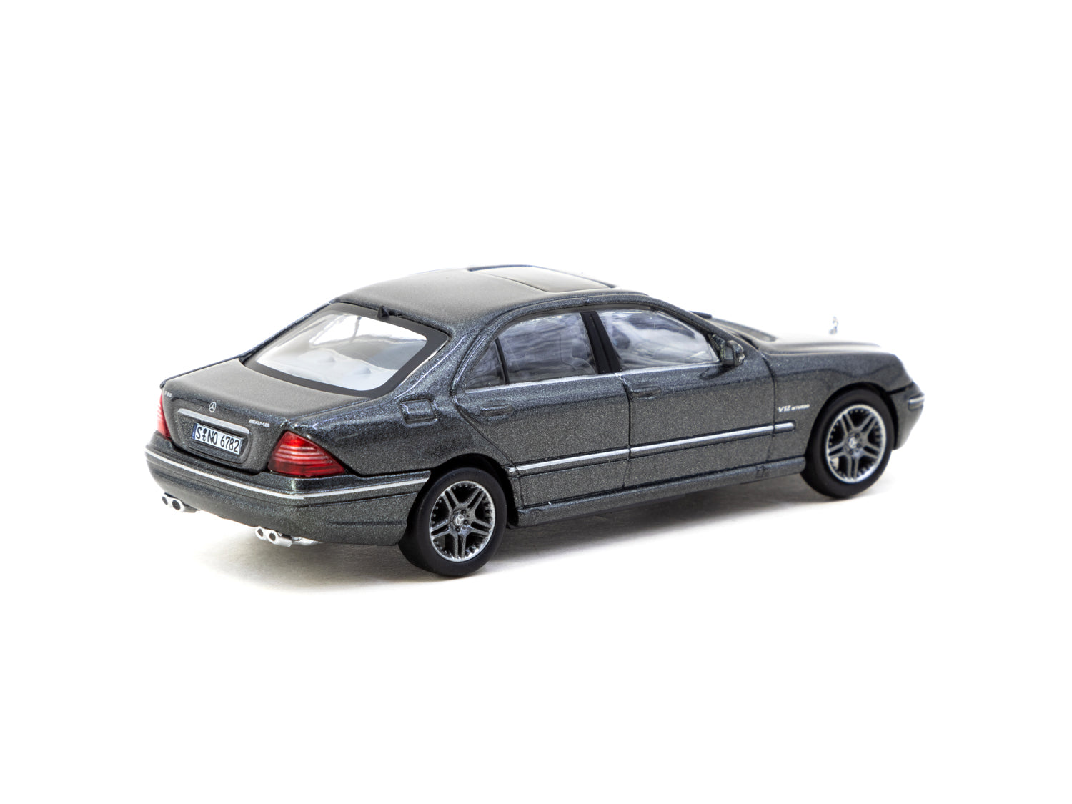 Tarmac Works 1/64 Scale Mercedes Benz S65 AMG Diecast Model Car - Tectite Grey Metallic - Collectible Miniature Vehicle for Display & Racing Scenes