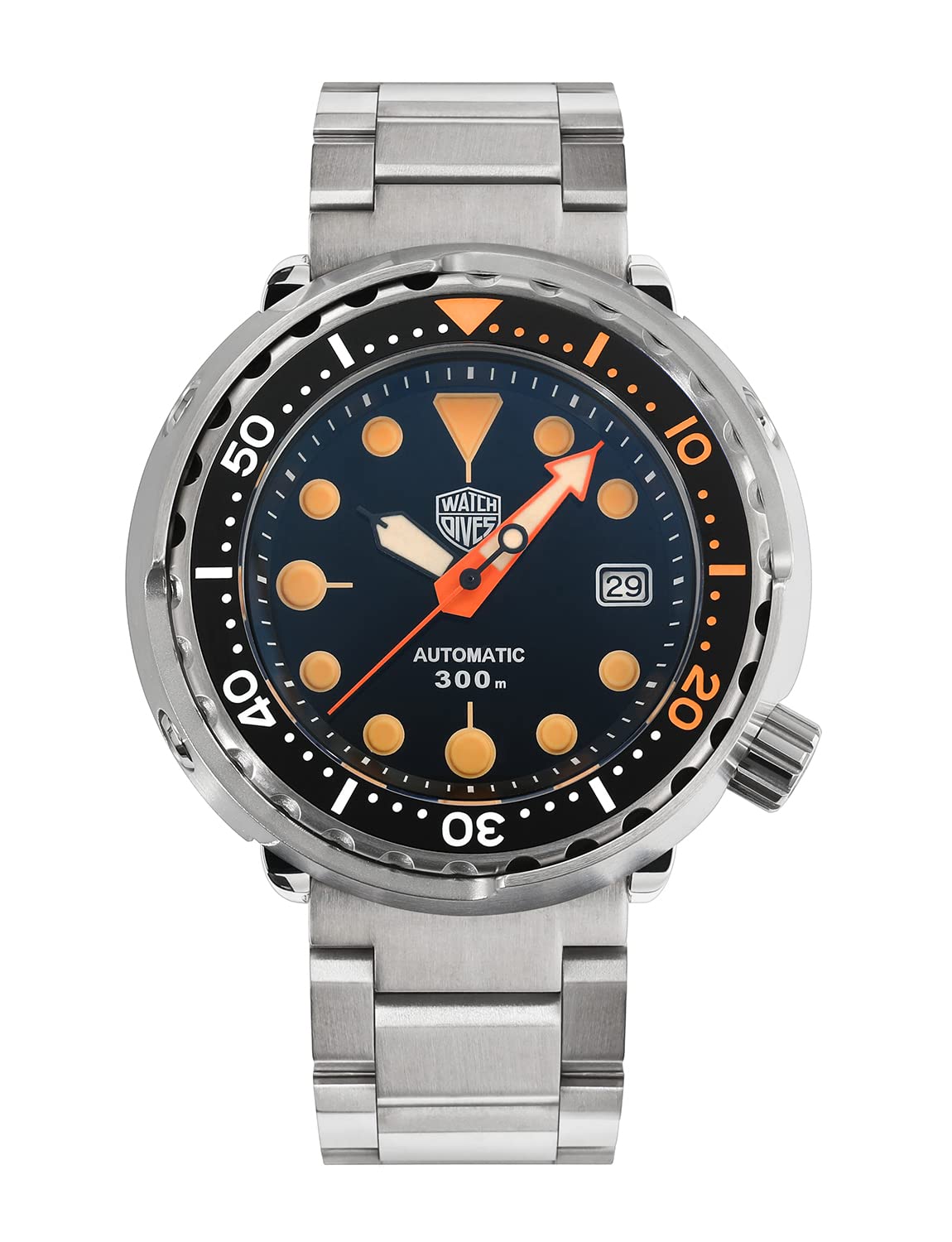 WatchDives Men's Automatic Diver Watch - NH35/NH36A Movement, 300M Waterproof, 47.5mm Case, Sapphire Crystal, Luminous Hands - Perfect for Scuba Diving, Water Sports & Everyday Wear