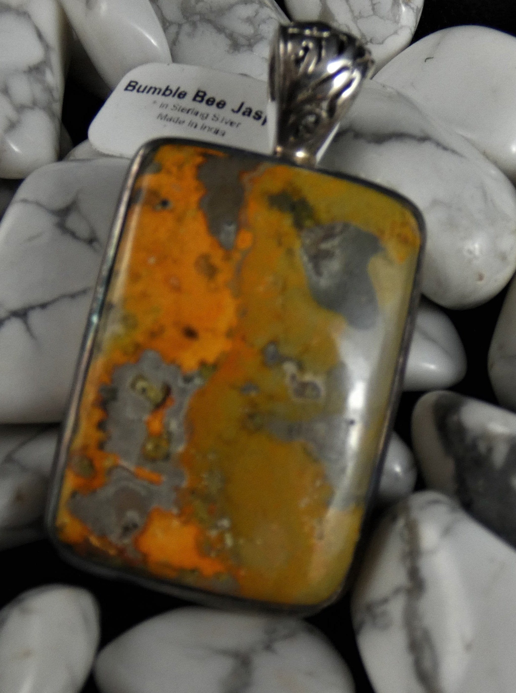 Bumblebee Jasper Sterling Silver Pendant Necklace - Natural Stone Jewelry for Women - Perfect for Everyday Wear, Gifts & Spiritual Healing