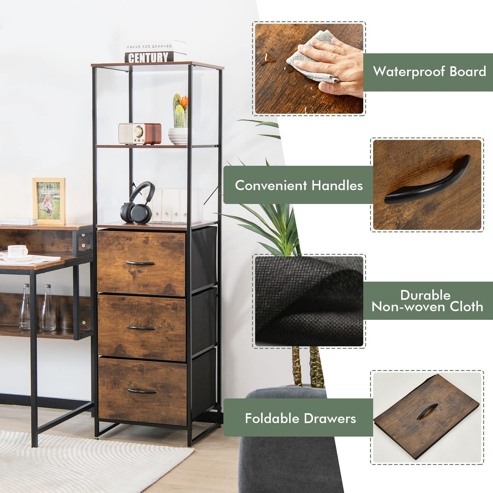 Giantex 6-Tier Storage Cabinet - 61.5