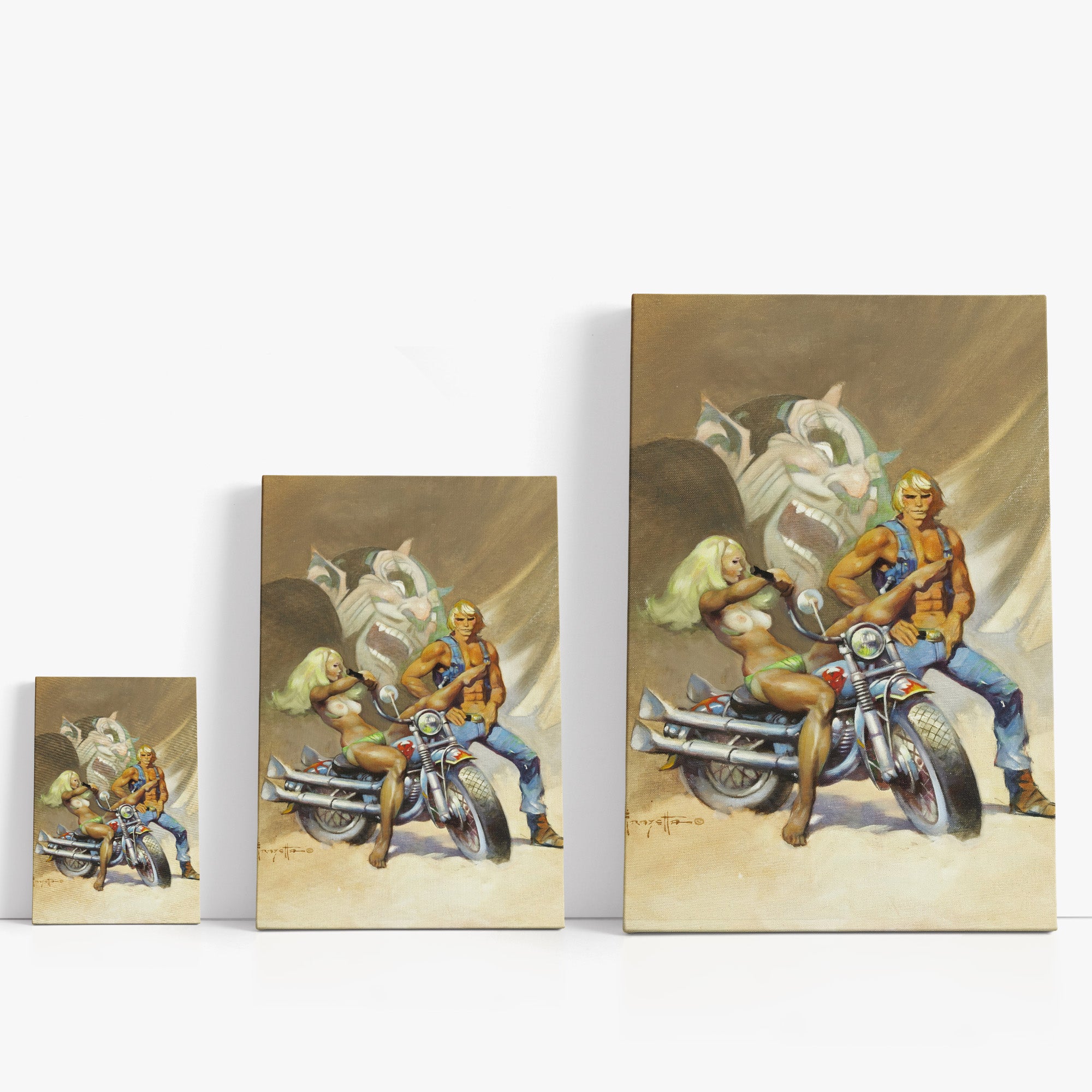 Devil Rider Canvas Wall Art - Gothic Home Decor for Living Room, Bedroom & Office - Stretched Canvas Print Ready to Hang