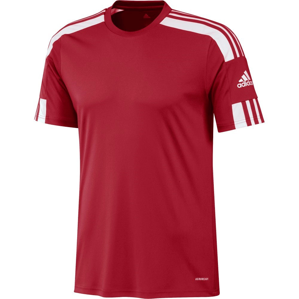 Adidas Adult Squadra 21 Soccer Jersey - Red & White - Breathable Performance Shirt for Men - Perfect for Training, Matches & Fan Wear