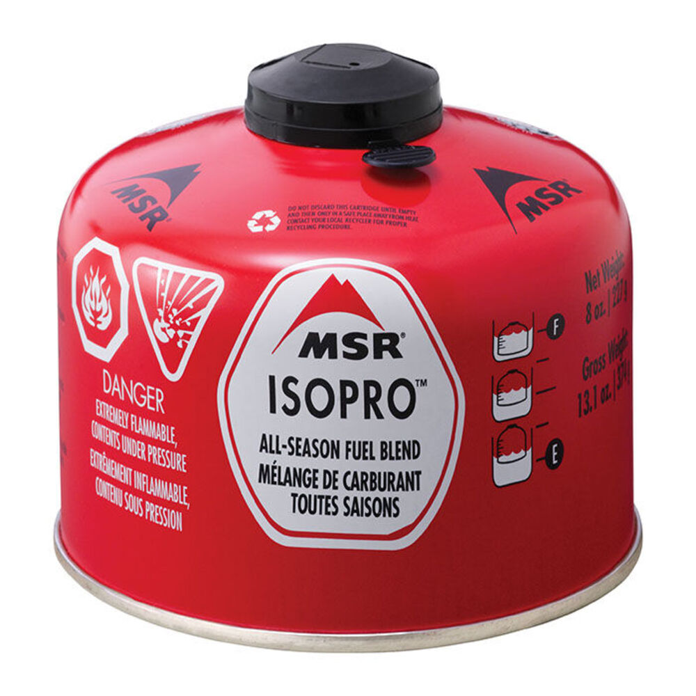 MSR IsoPro Fuel Canister 8oz - Lightweight Camping Stove Fuel for Backpacking, Hiking & Outdoor Cooking | Compatible with Most Portable Stoves