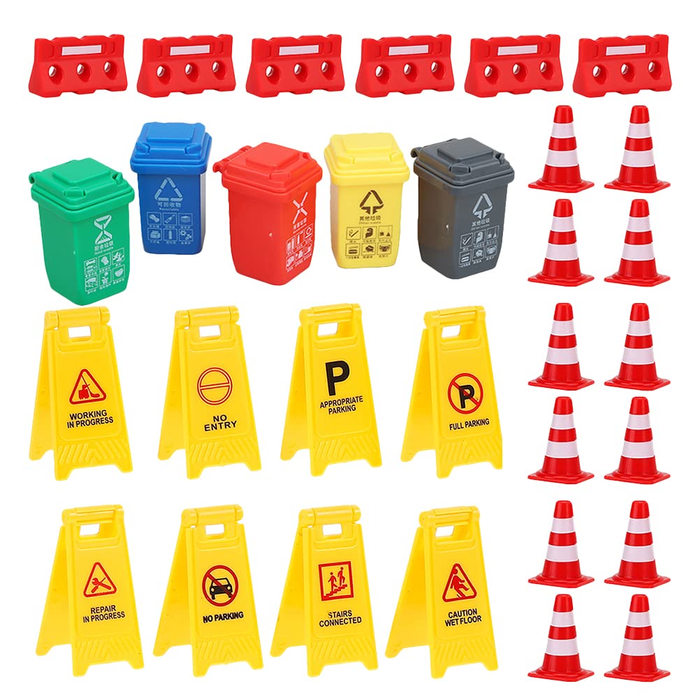 LUOZZY Kids Traffic Sign Educational Toys - Realistic Road Safety Learning Set for Children | Perfect for Pretend Play, Classroom Teaching & Cognitive Development